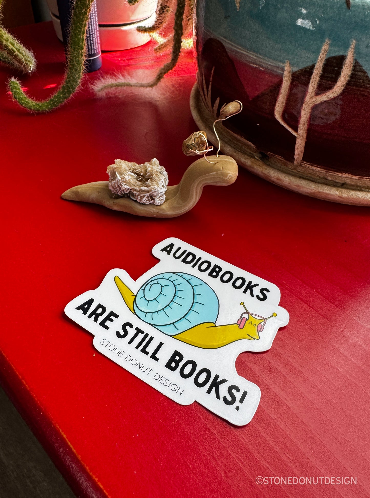 Audiobooks Are Still Books Snail Sticker