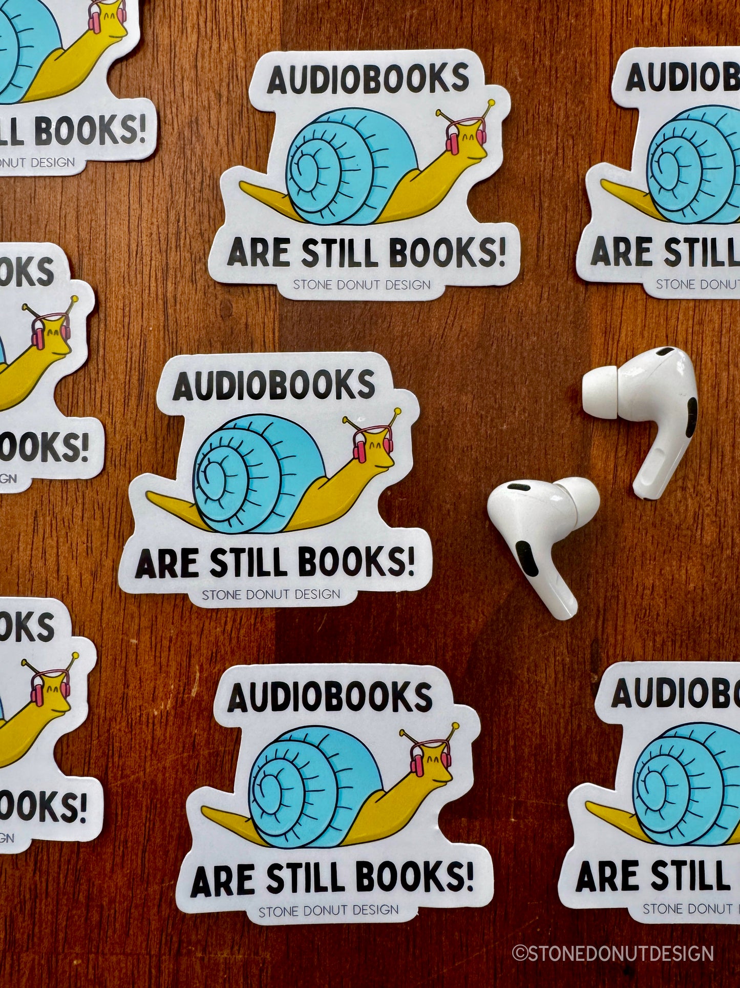 Audiobooks Are Still Books Snail Sticker
