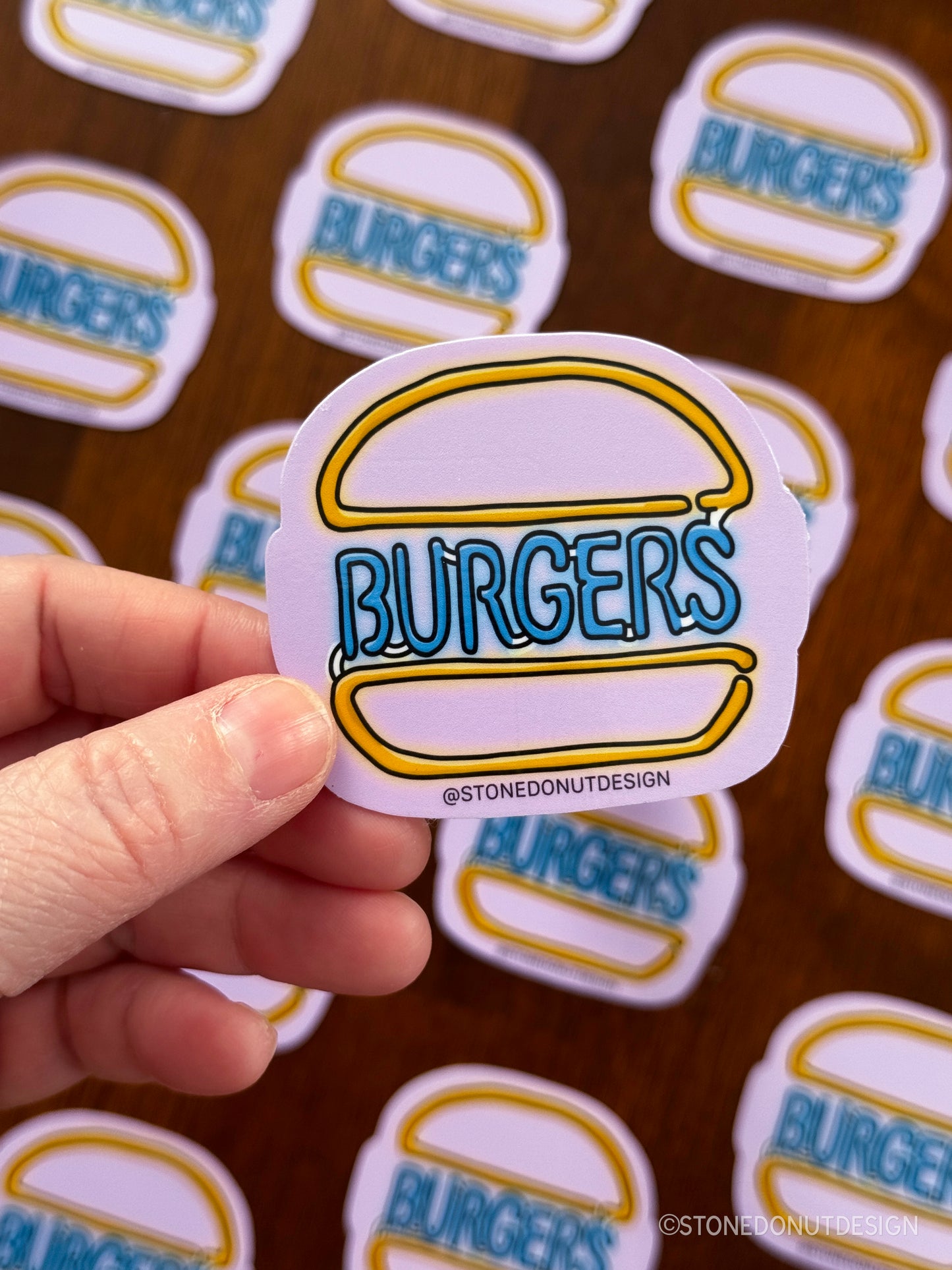 Burgers Neon Sign Vinyl Sticker