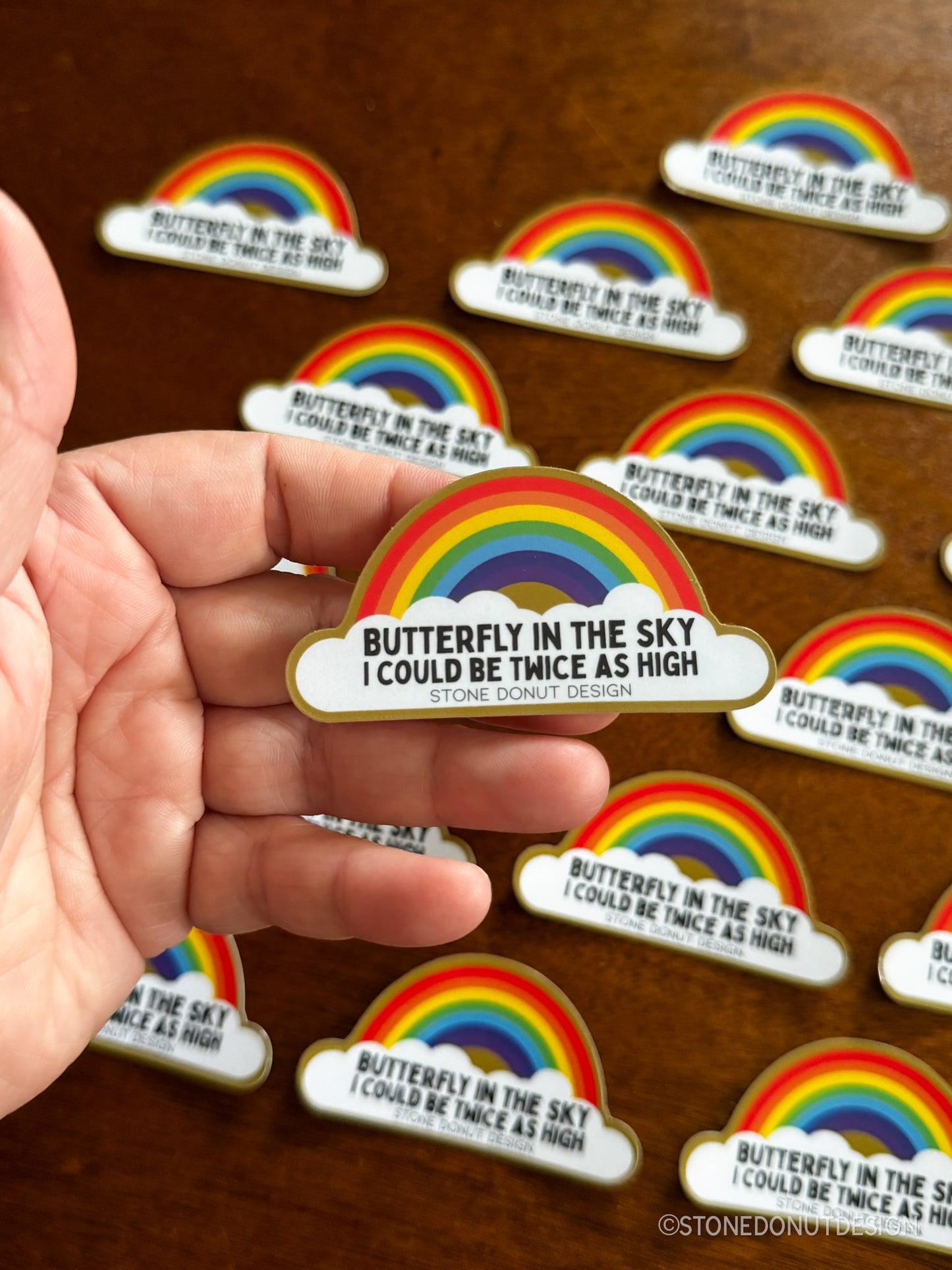 Butterfly in the Sky I Could be Twice as High Vinyl Sticker