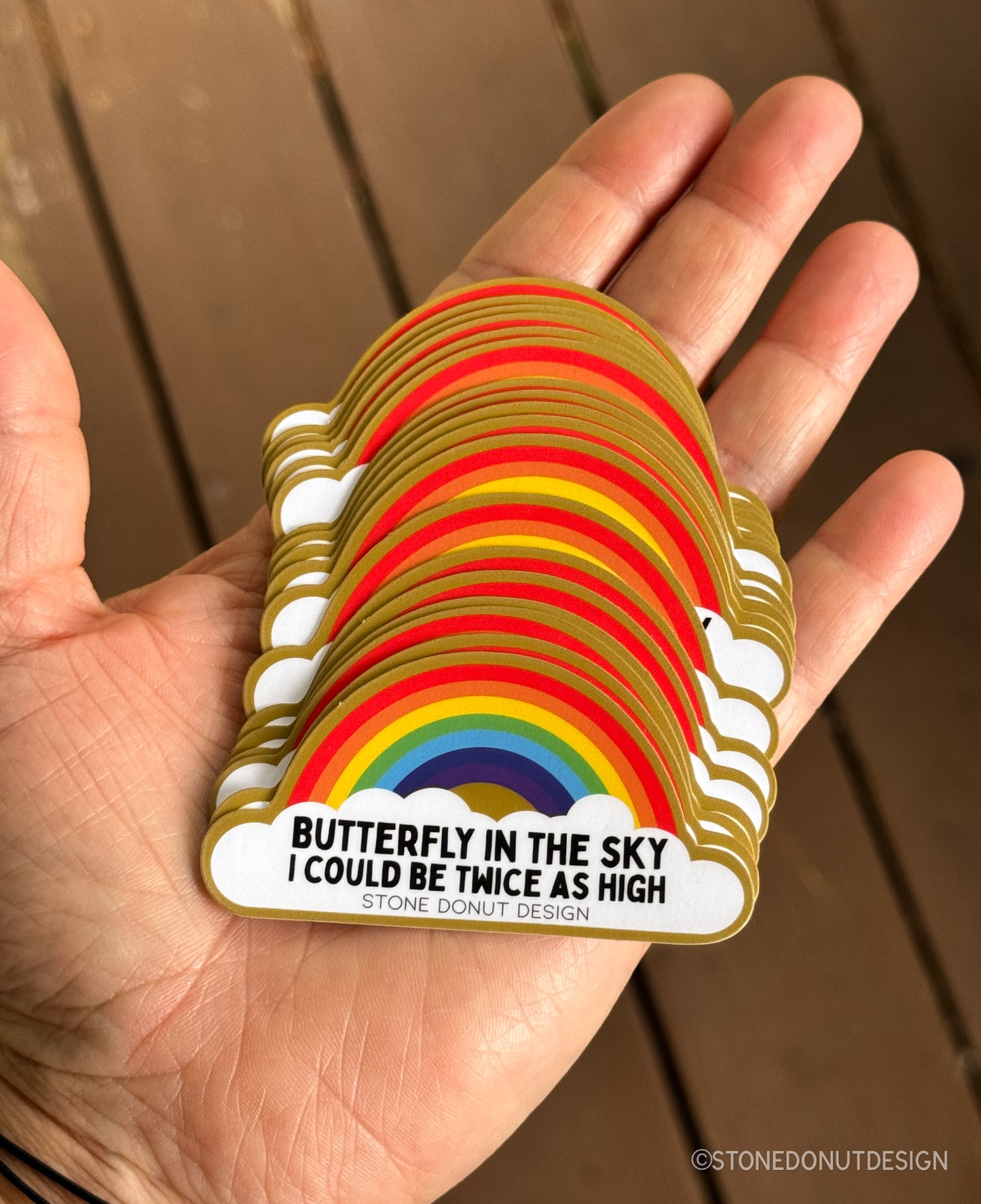 Butterfly in the Sky I Could be Twice as High Vinyl Sticker