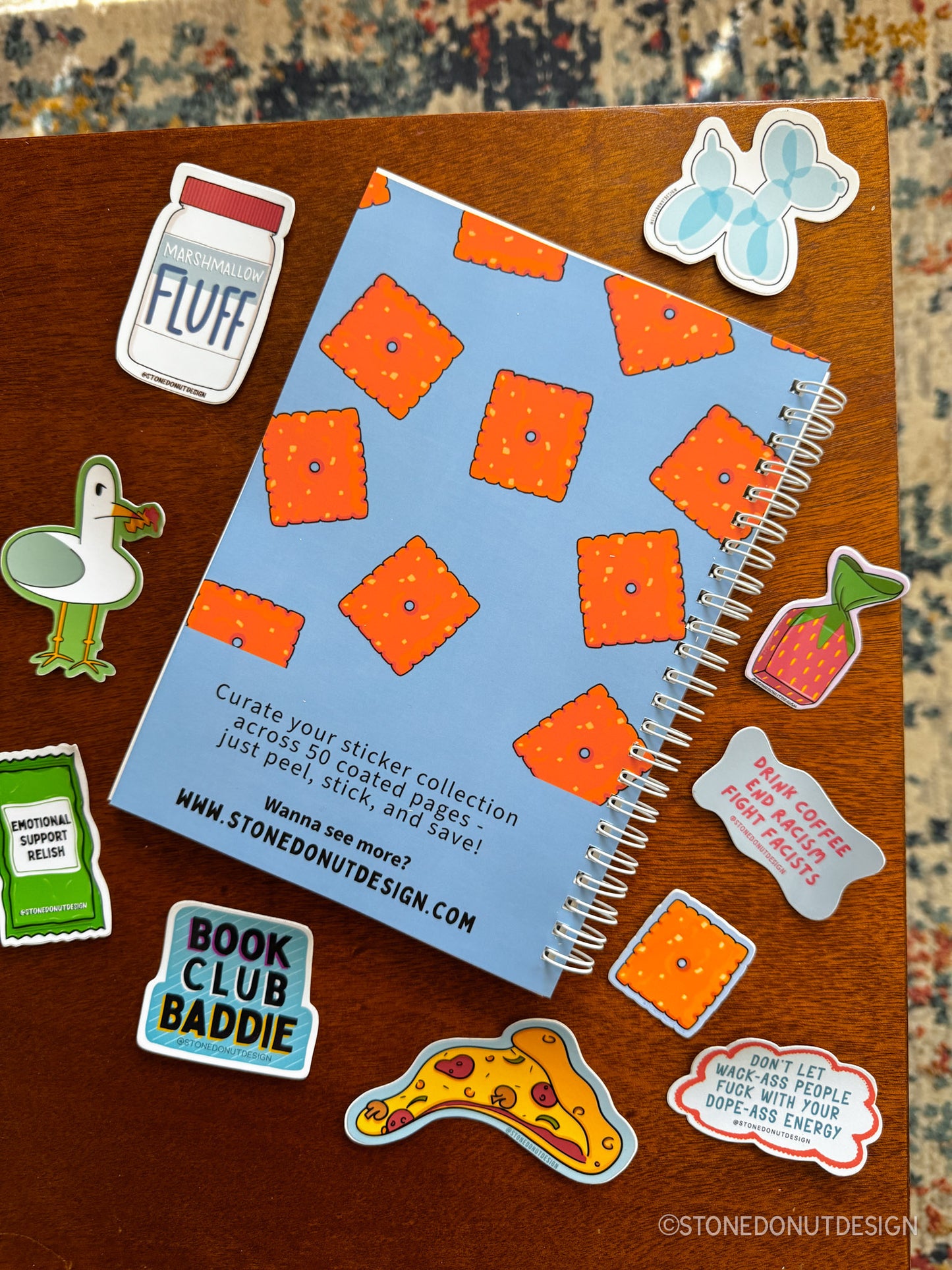 Cheezy Cracker Reusable Sticker Book (50 double-sided pages)