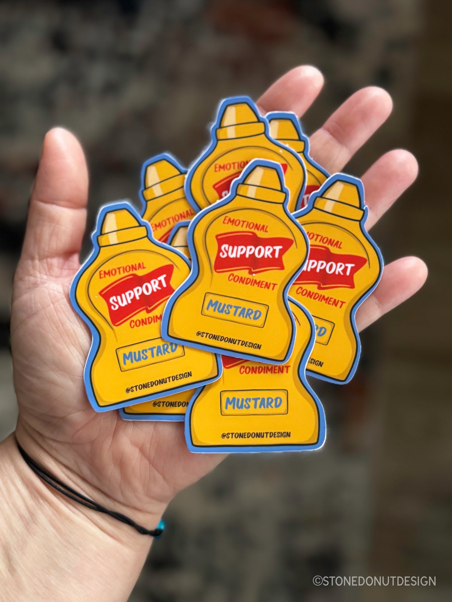 Emotional Support Mustard Bottle Vinyl Sticker