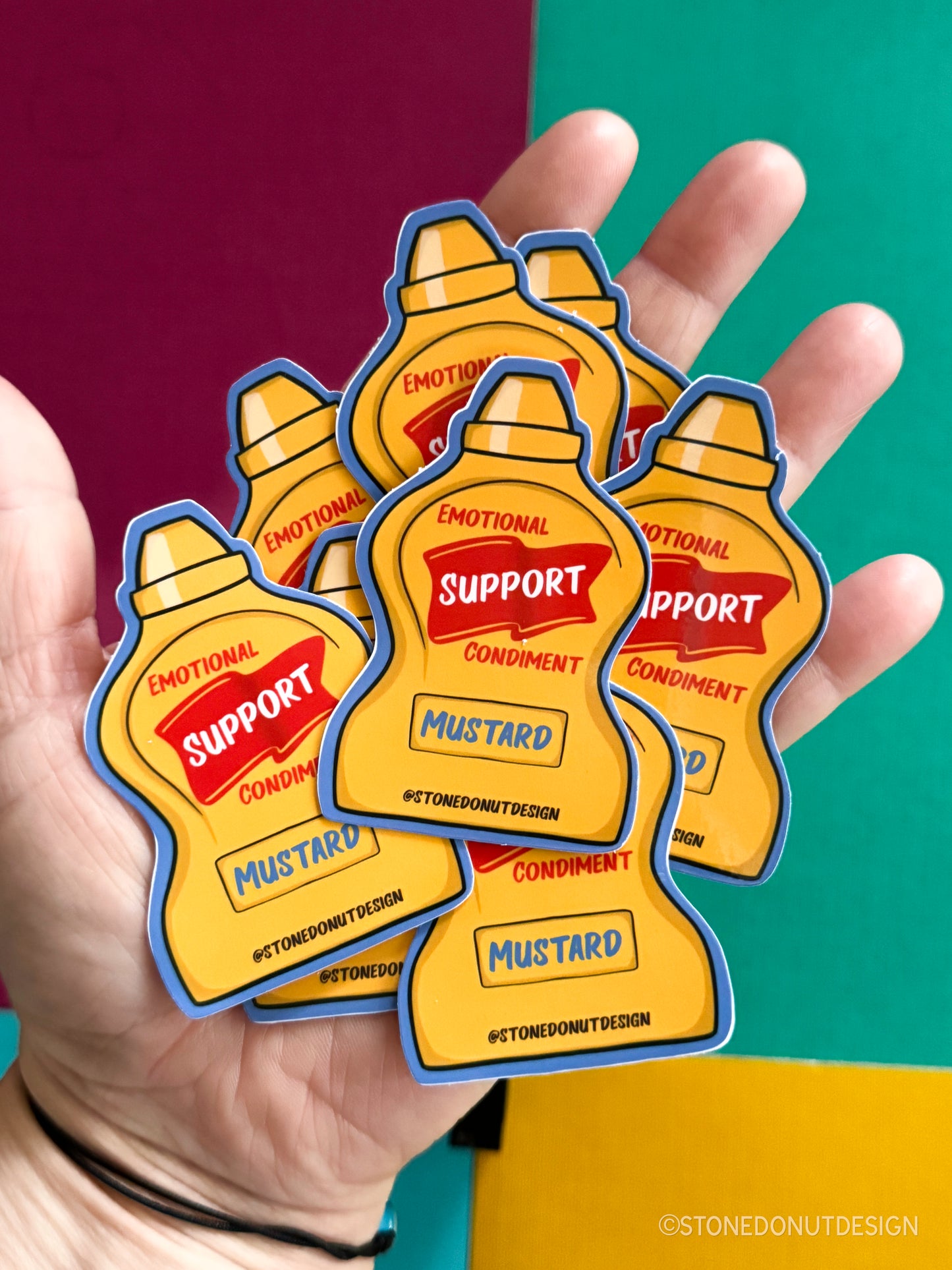 Emotional Support Mustard Bottle Vinyl Sticker