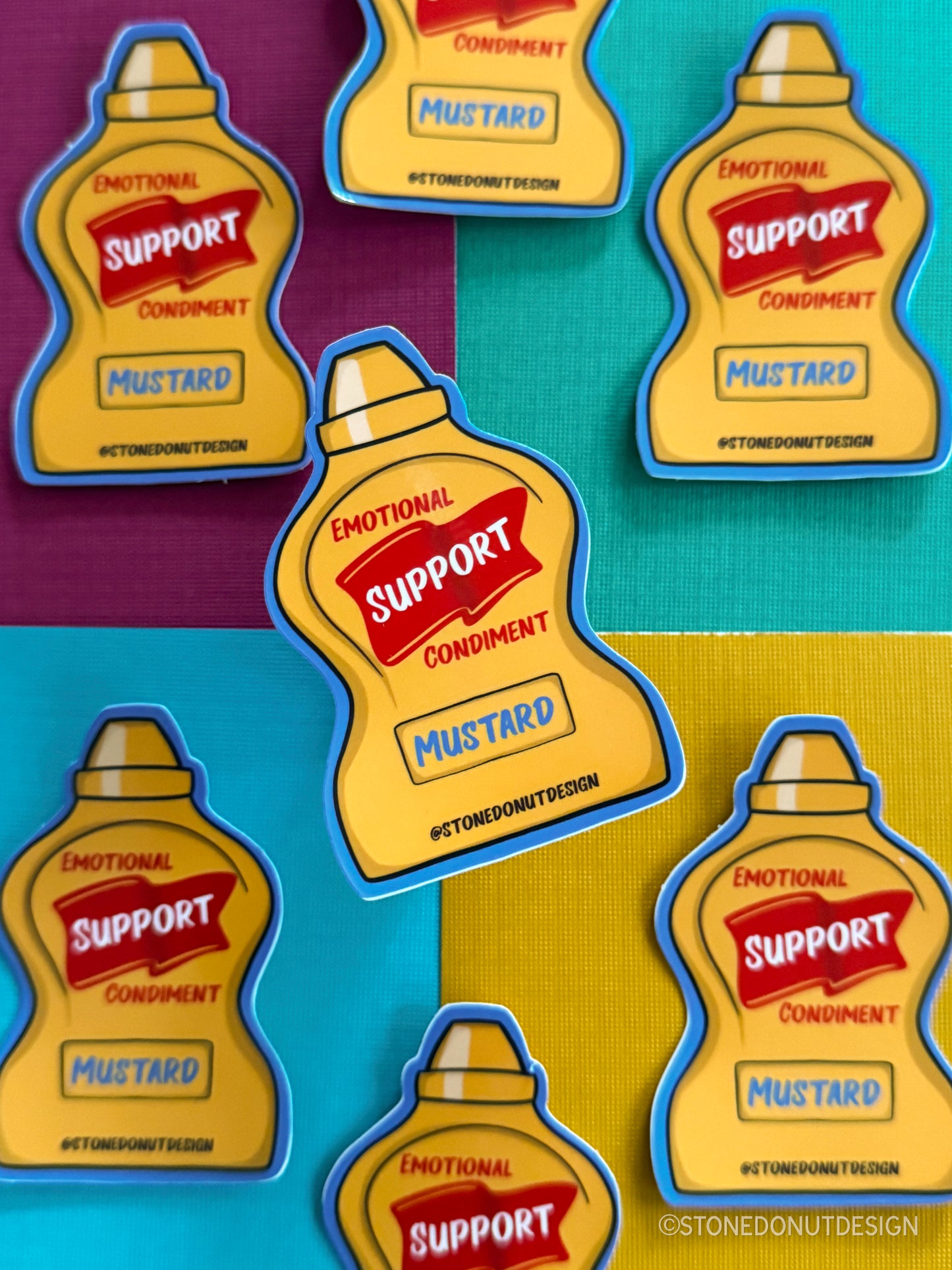 Emotional Support Mustard Bottle Vinyl Sticker