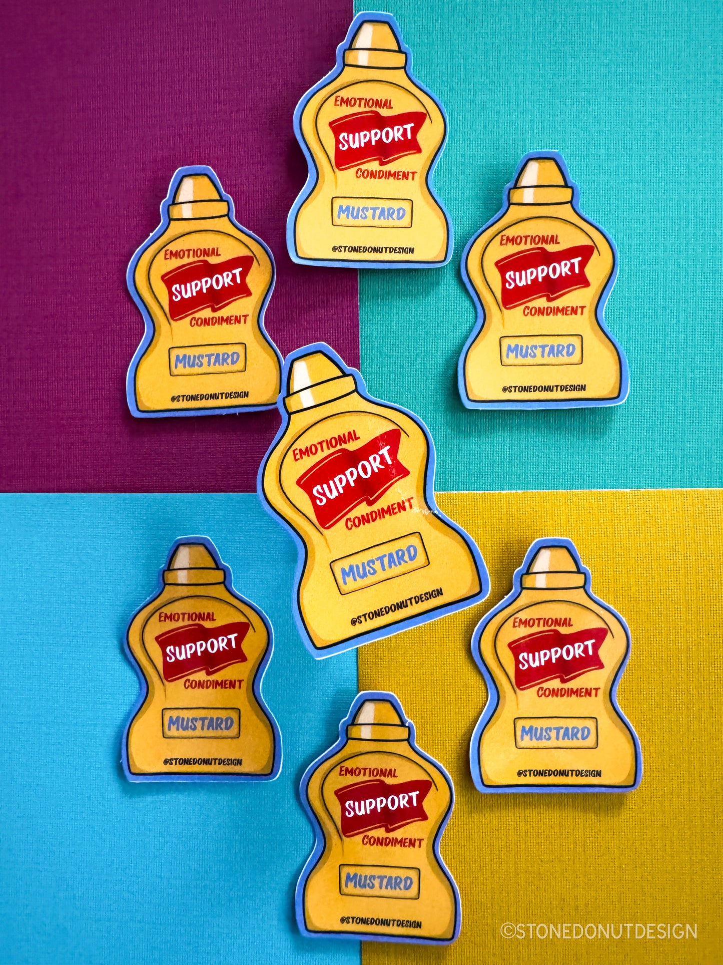 Emotional Support Mustard Bottle Vinyl Sticker