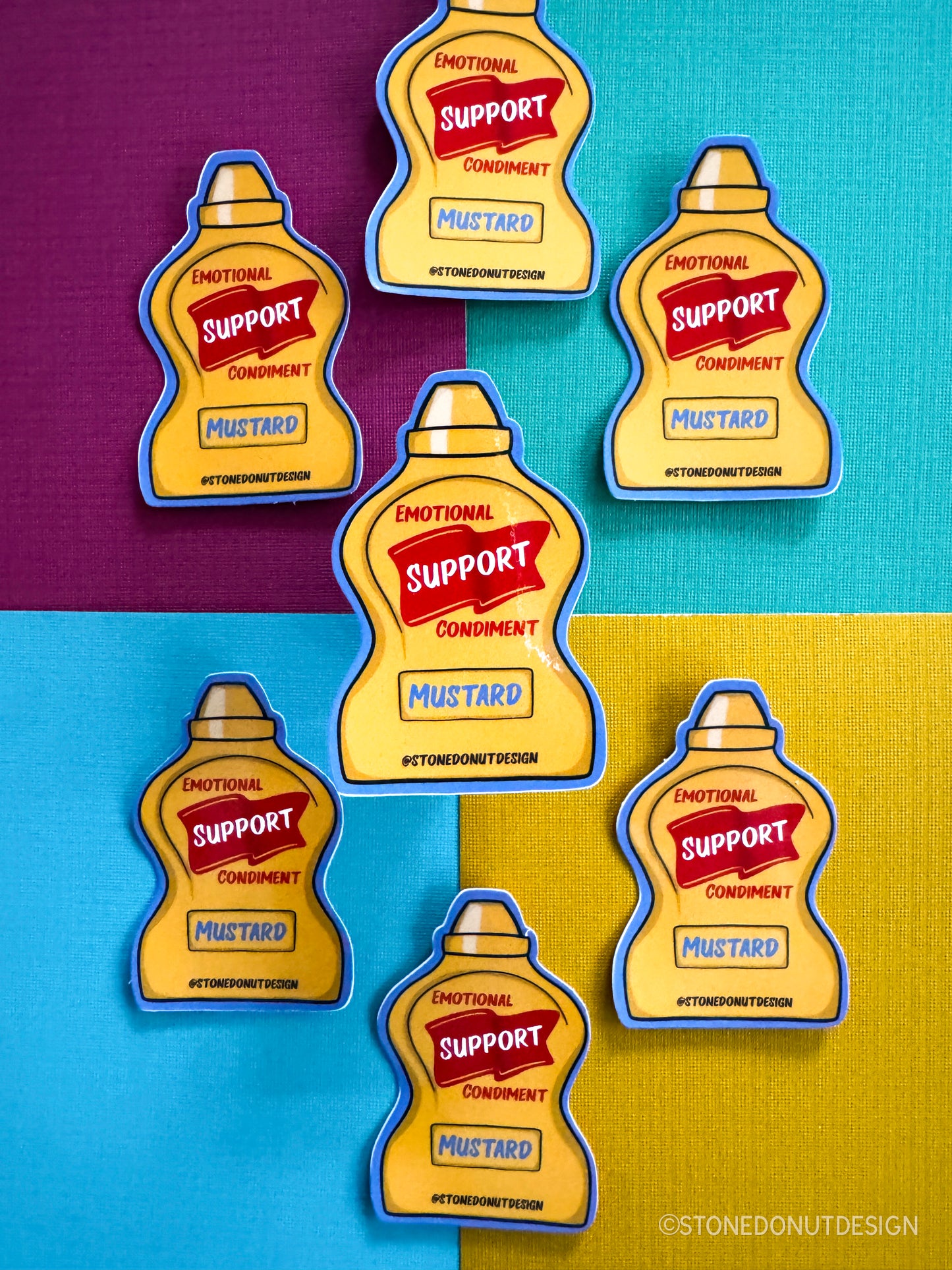 Emotional Support Mustard Bottle Vinyl Sticker