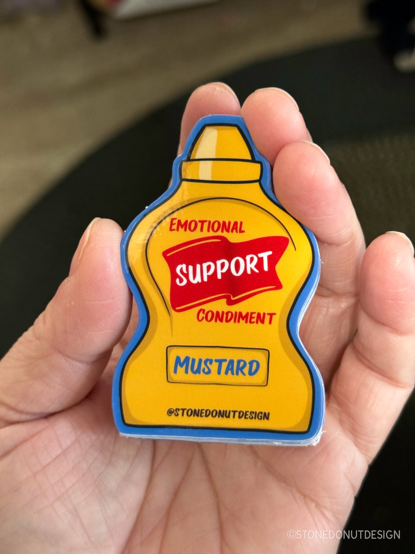Emotional Support Mustard Bottle Vinyl Sticker