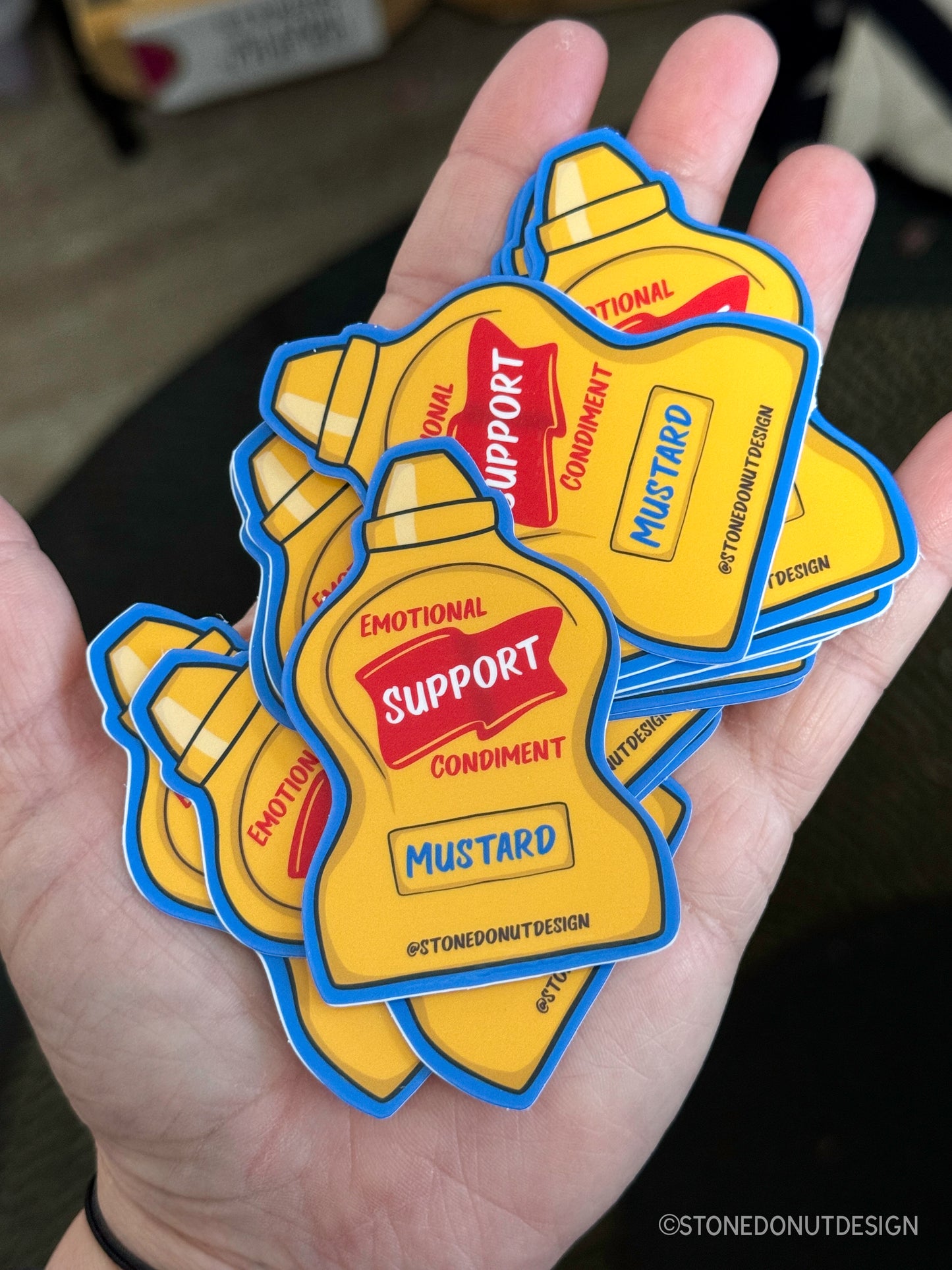 Emotional Support Mustard Bottle Vinyl Sticker