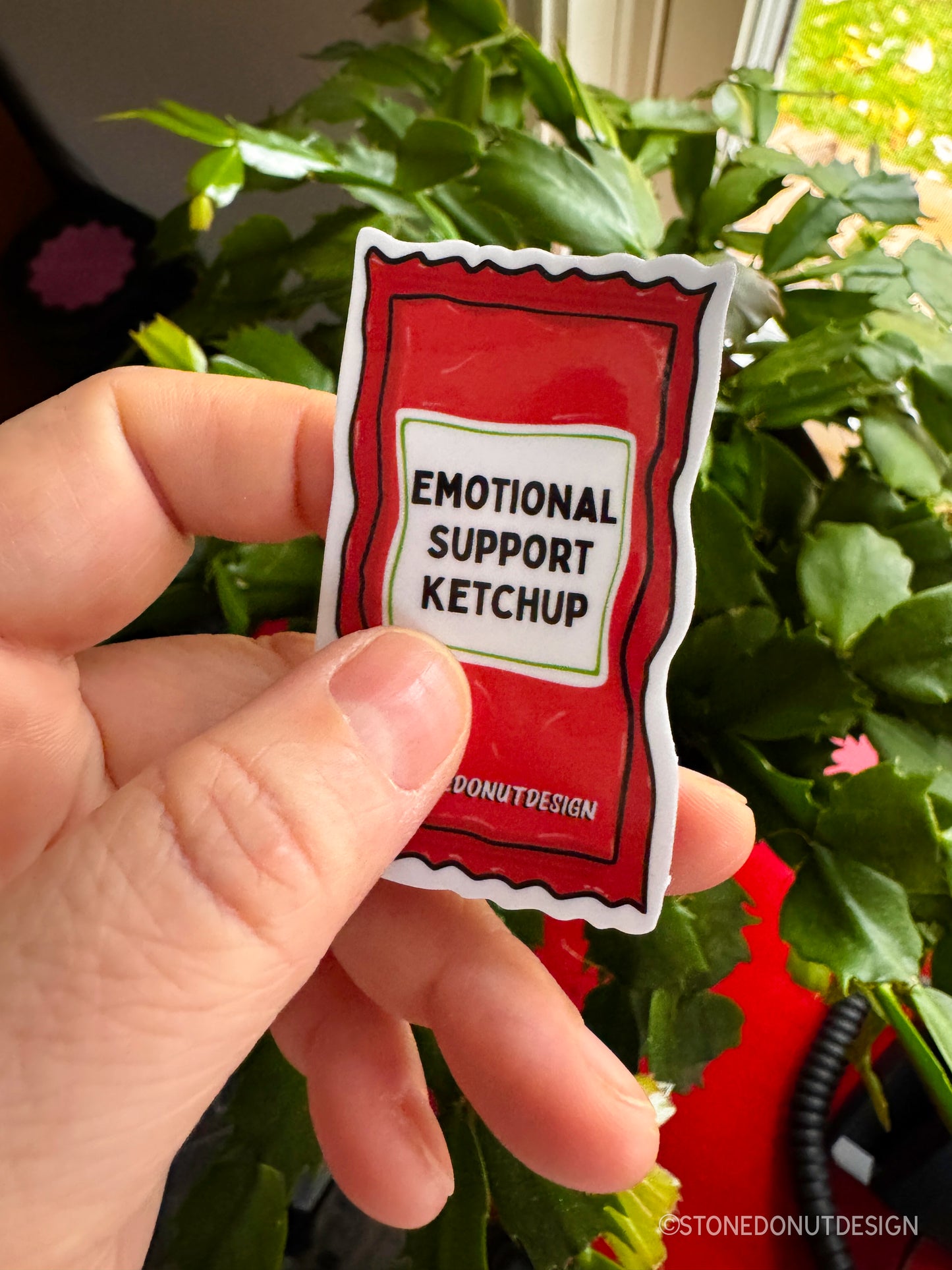 Emotional Support Ketchup Packet Sticker