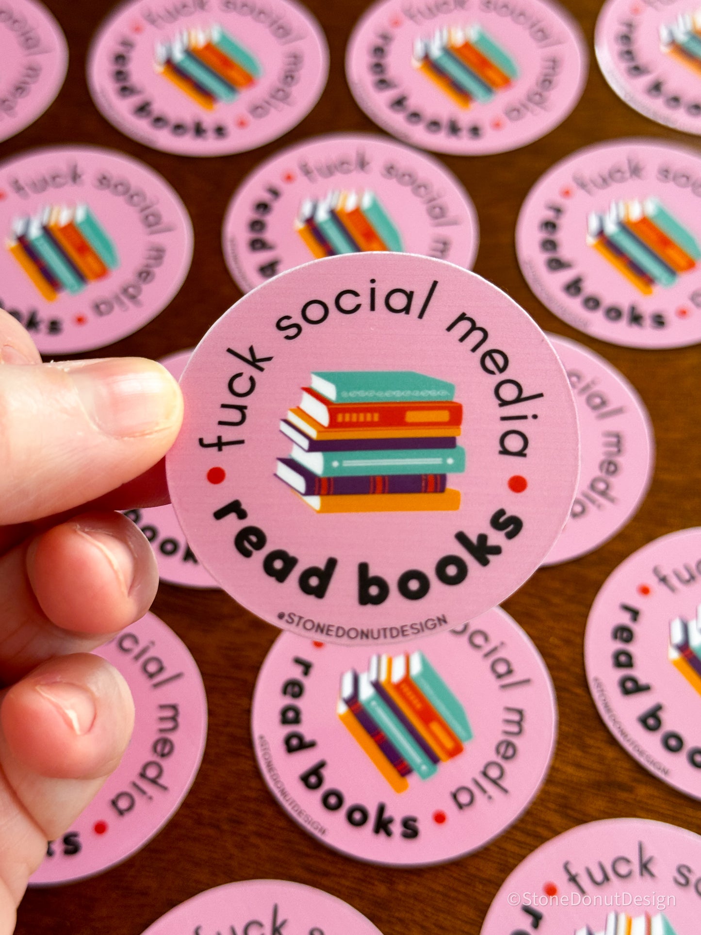 Fuck Social Media Read Books Sticker