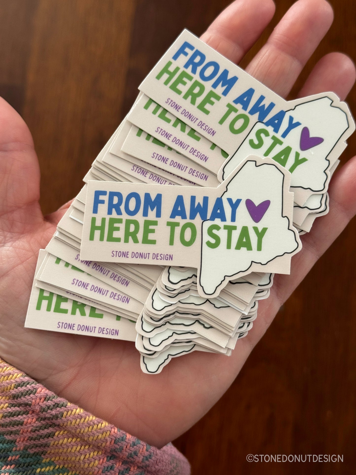 From Away Here to Stay Maine Sticker