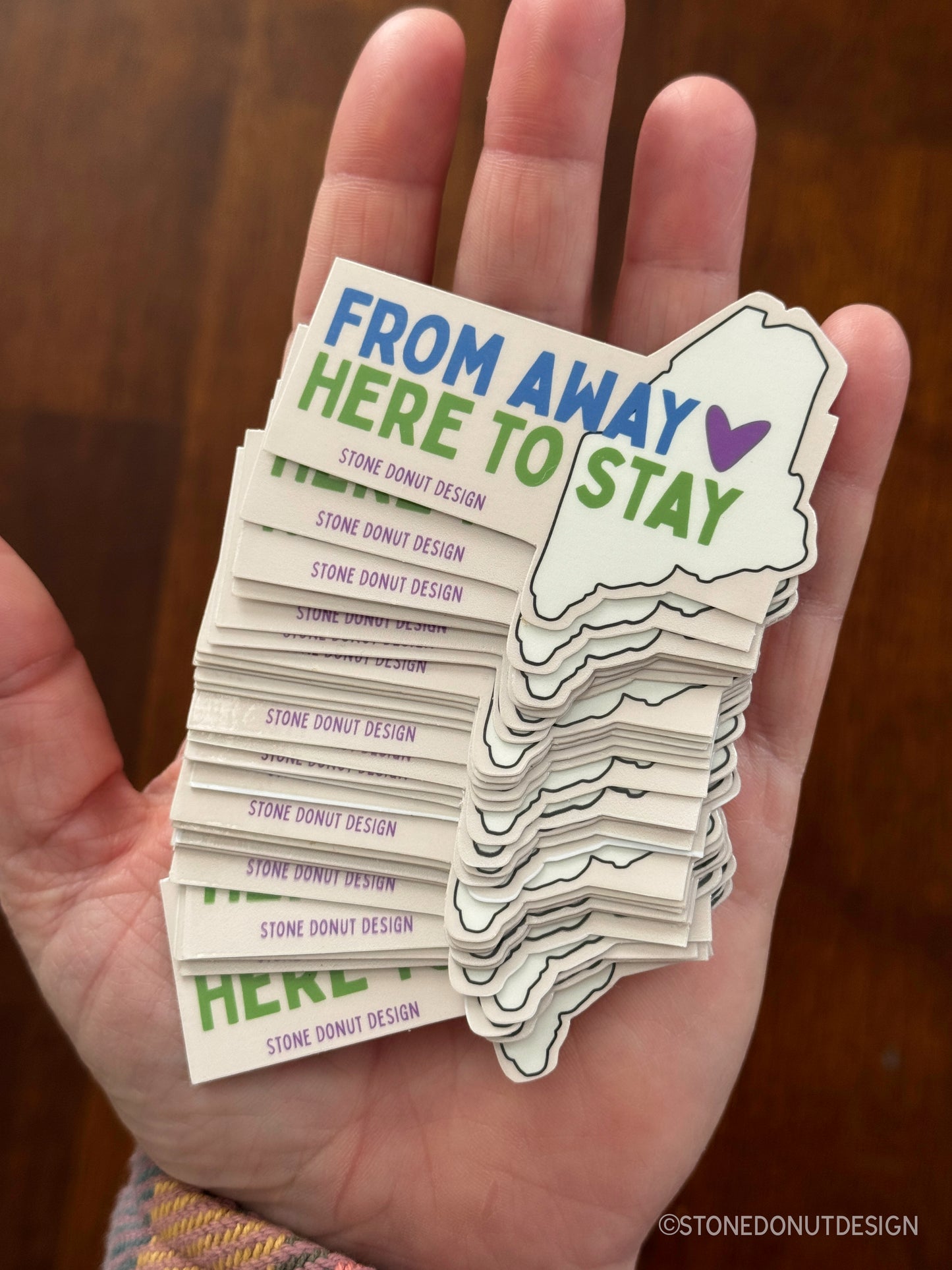 From Away Here to Stay Maine Sticker