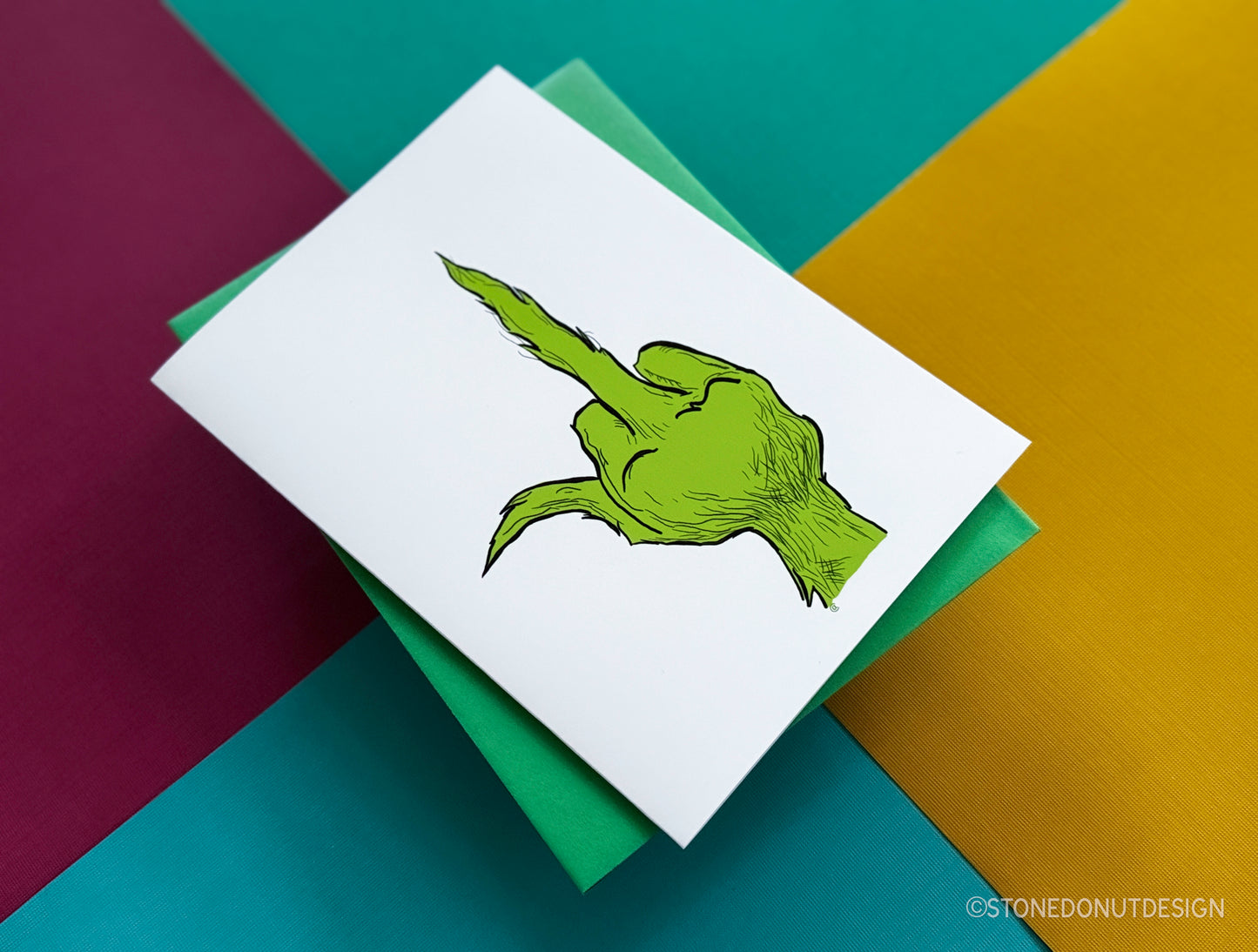 Grinch Middle Finger Holiday Card