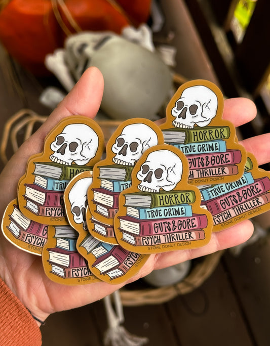 Horror Stack Spooky Book Vinyl Sticker
