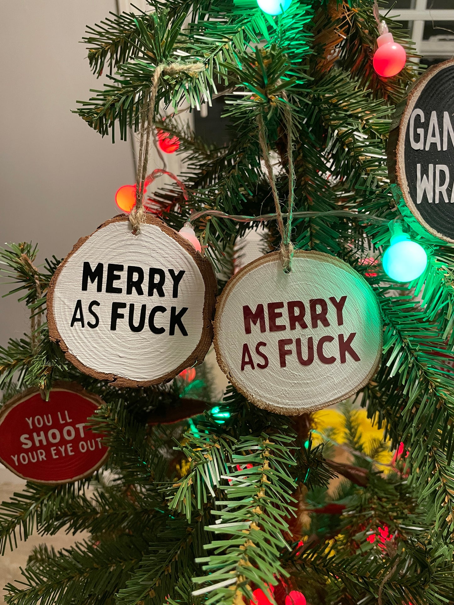 SOLD OUT! Funny Wood Slice Christmas Ornament