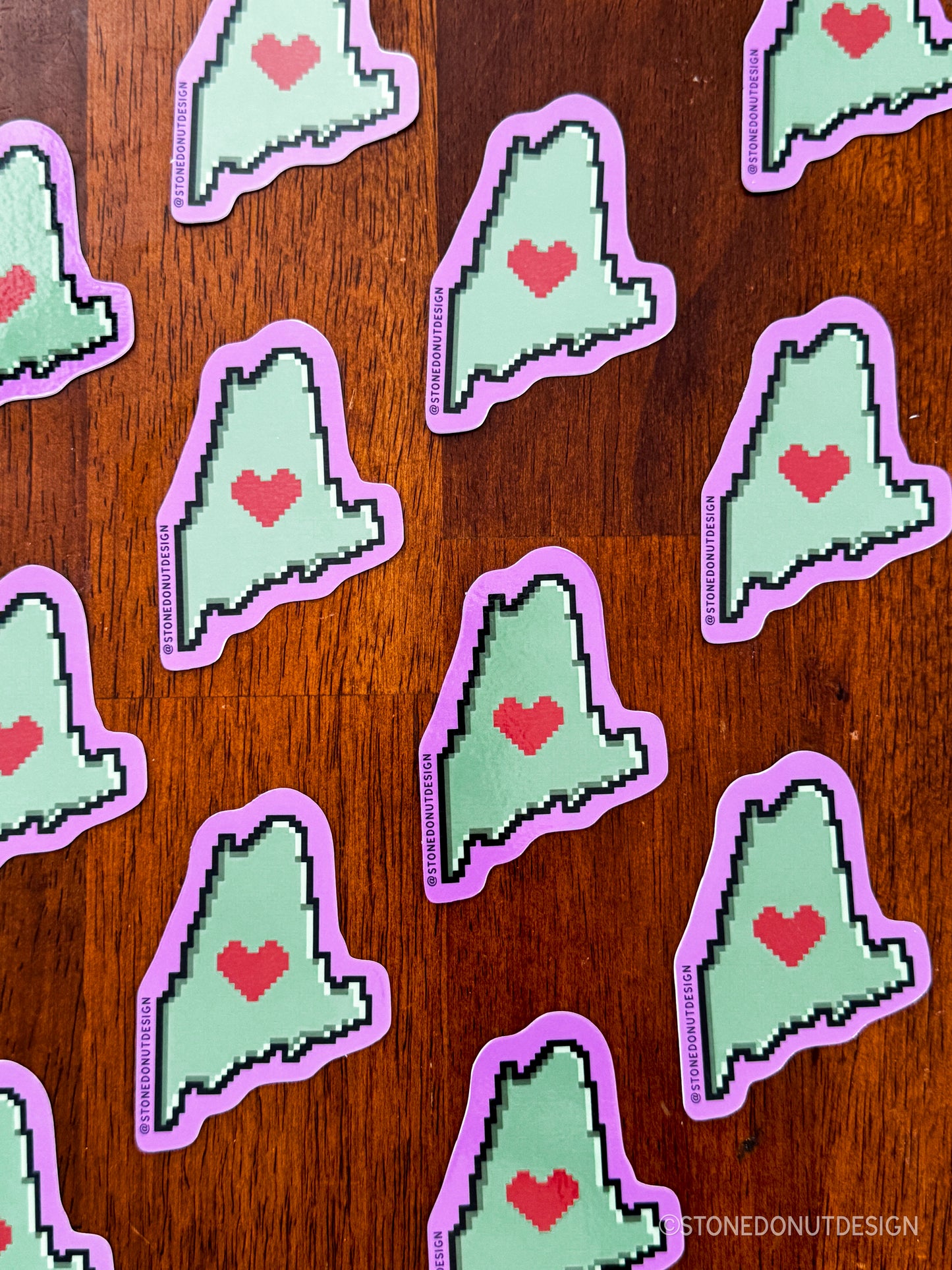 Maine State Pixel Vinyl Sticker