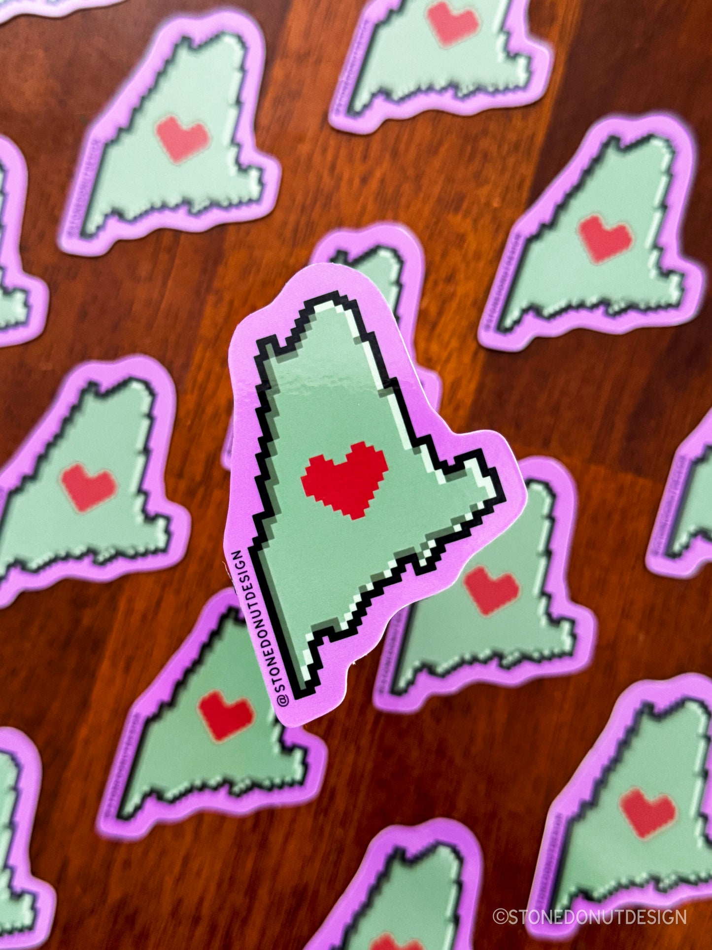 Maine State Pixel Vinyl Sticker