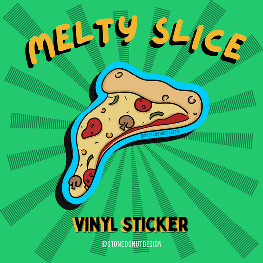 Melty Pizza Slice Vinyl Sticker