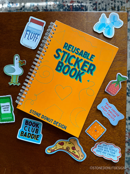 Mustard Reusable Sticker Book (50 double-sided pages)