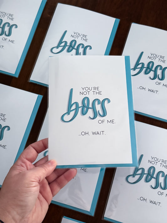 You're Not the Boss of Me Funny Boss's Day Card by StoneDonut Design