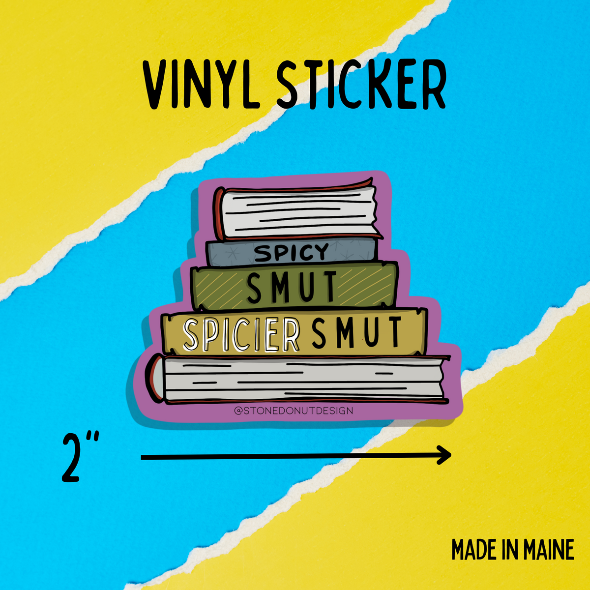 Smut Stack Vinyl Sticker – Stone Donut Design