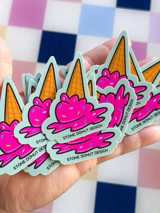 Sprinkle Cone Vinyl Sticker