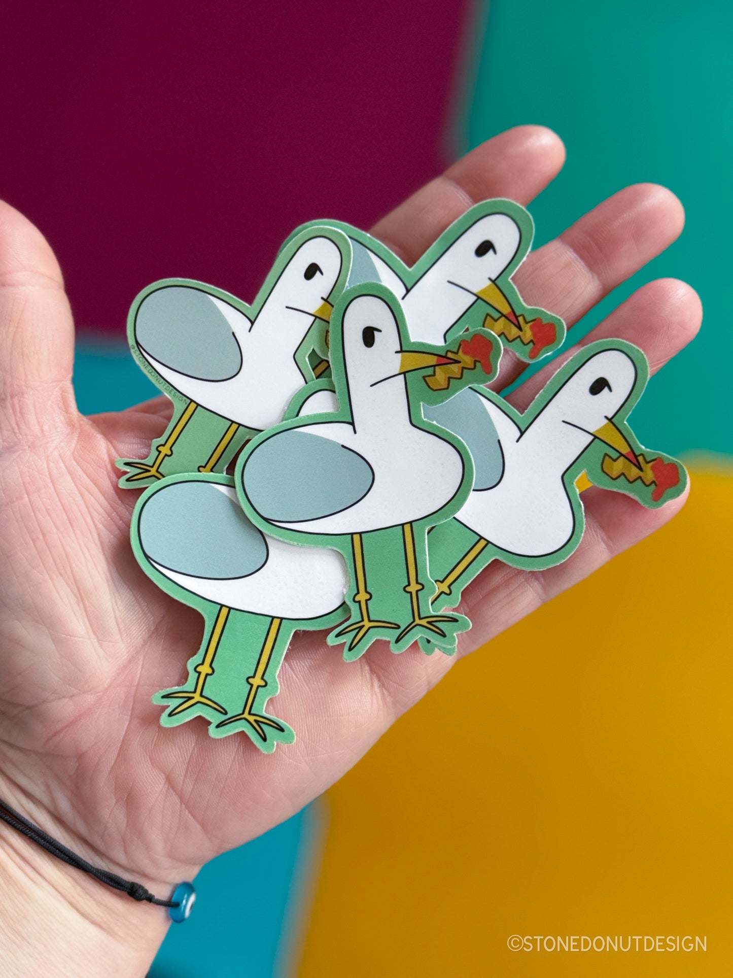 Seagull with French Fry Sticker