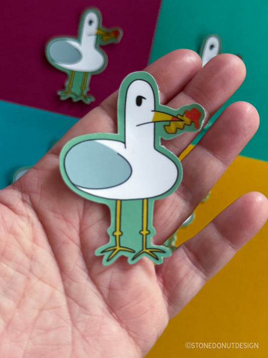 Seagull with French Fry Sticker