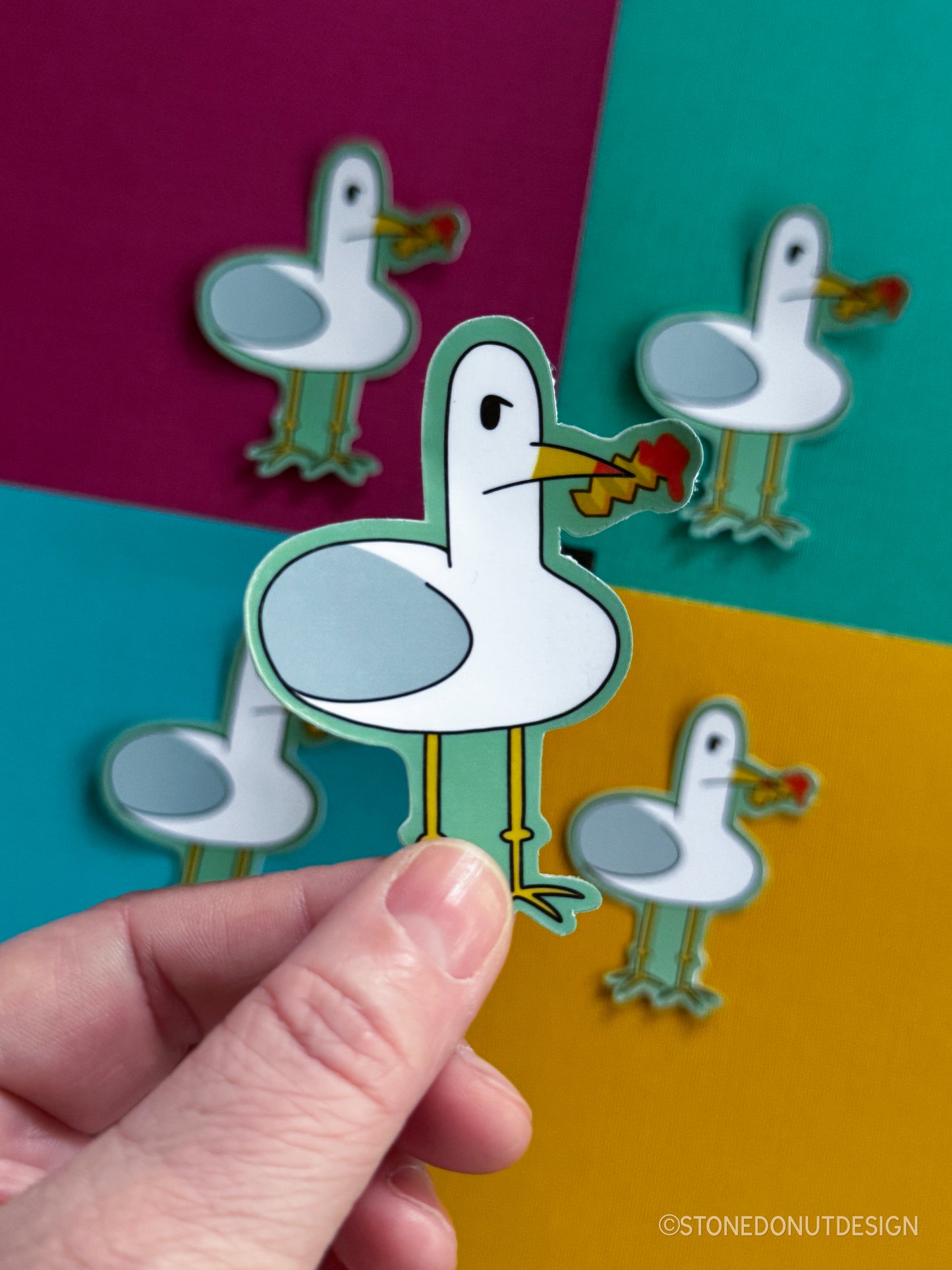 Seagull with French Fry Sticker