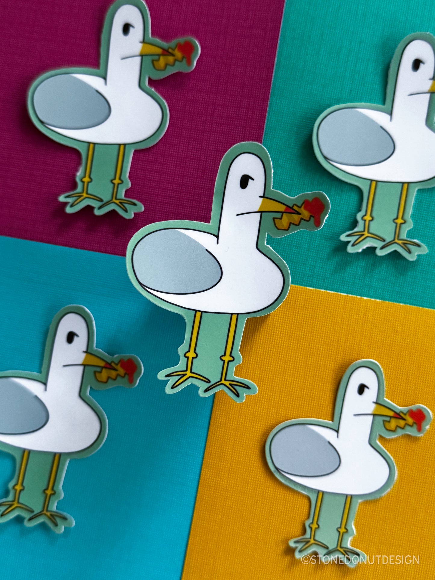 Seagull with French Fry Sticker