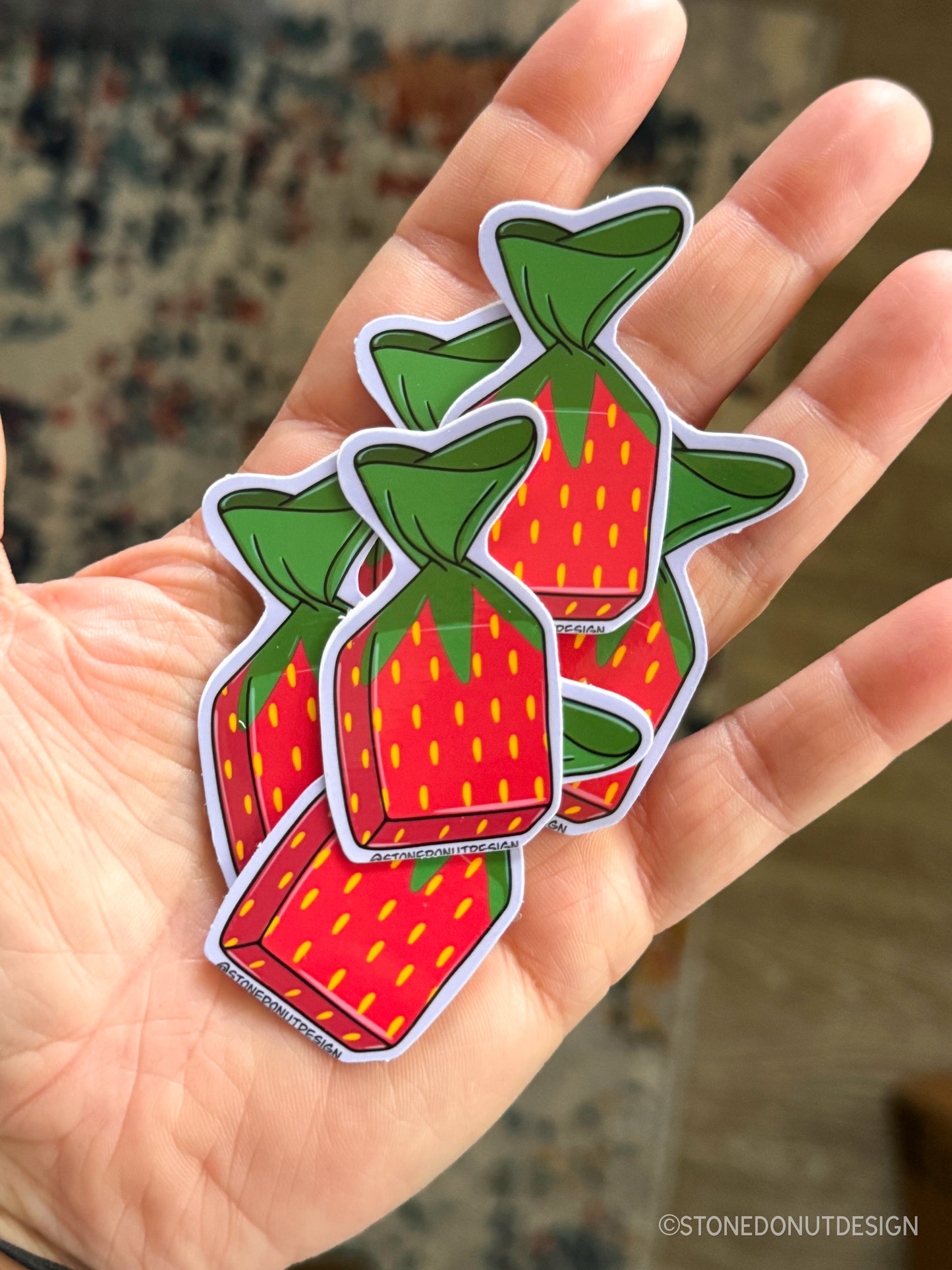 Strawberry Hard Candy Vinyl Sticker