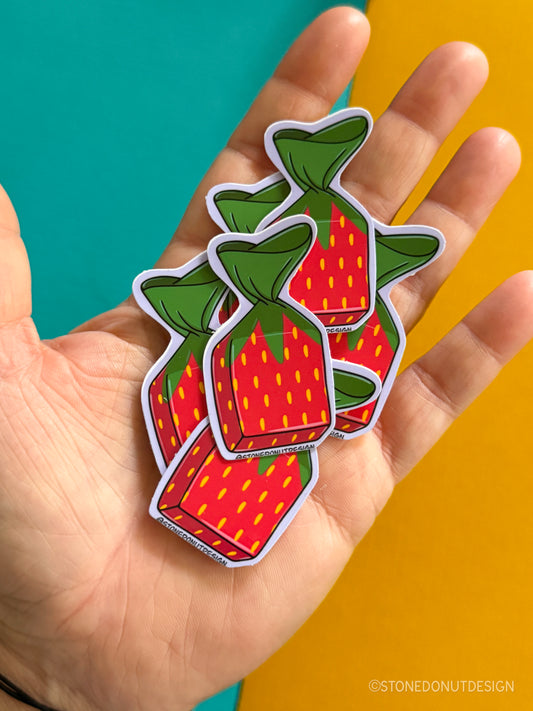 Strawberry Hard Candy Vinyl Sticker