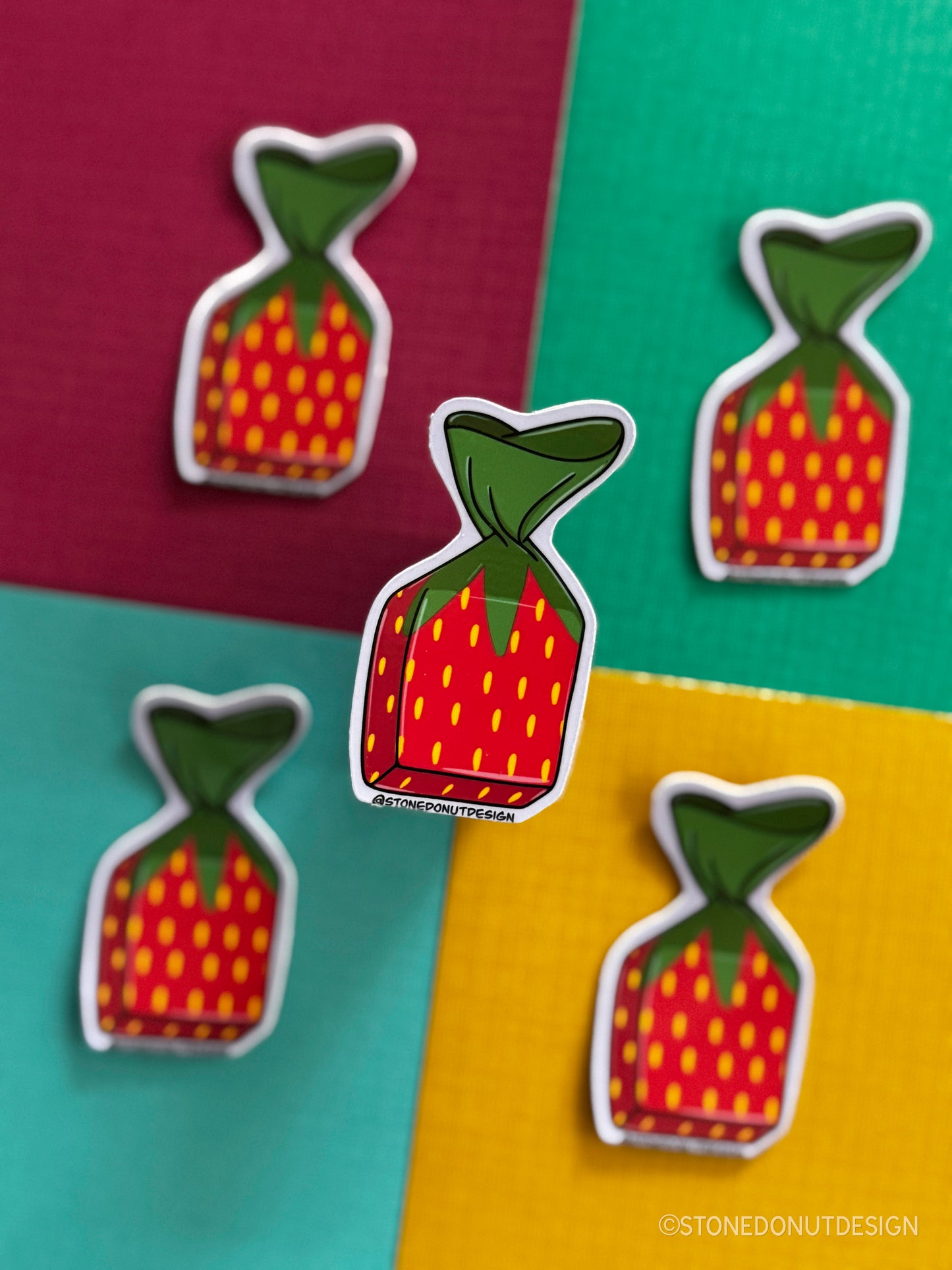 Strawberry Hard Candy Vinyl Sticker