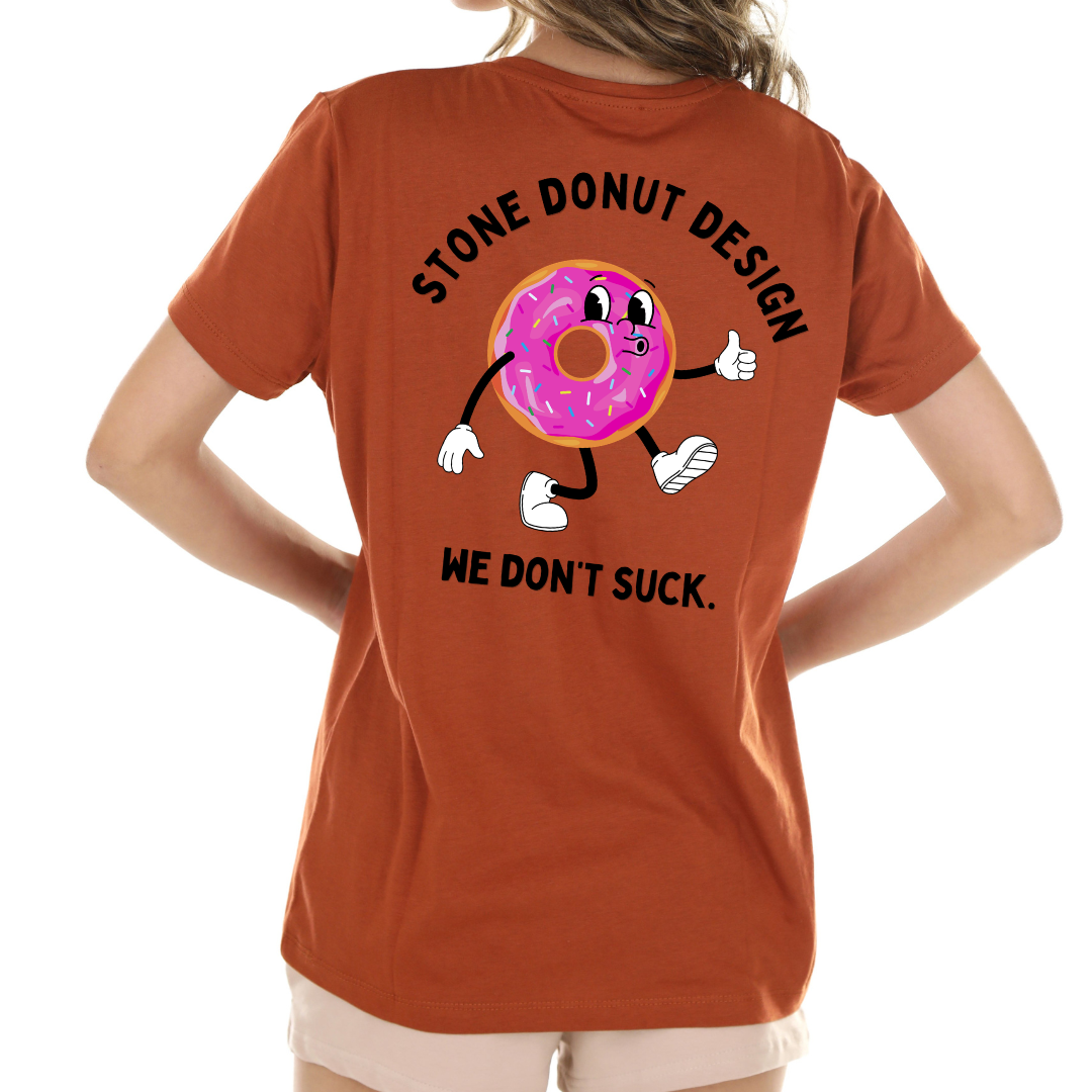 Stone Donut Mascot We Don't Suck T-Shirt