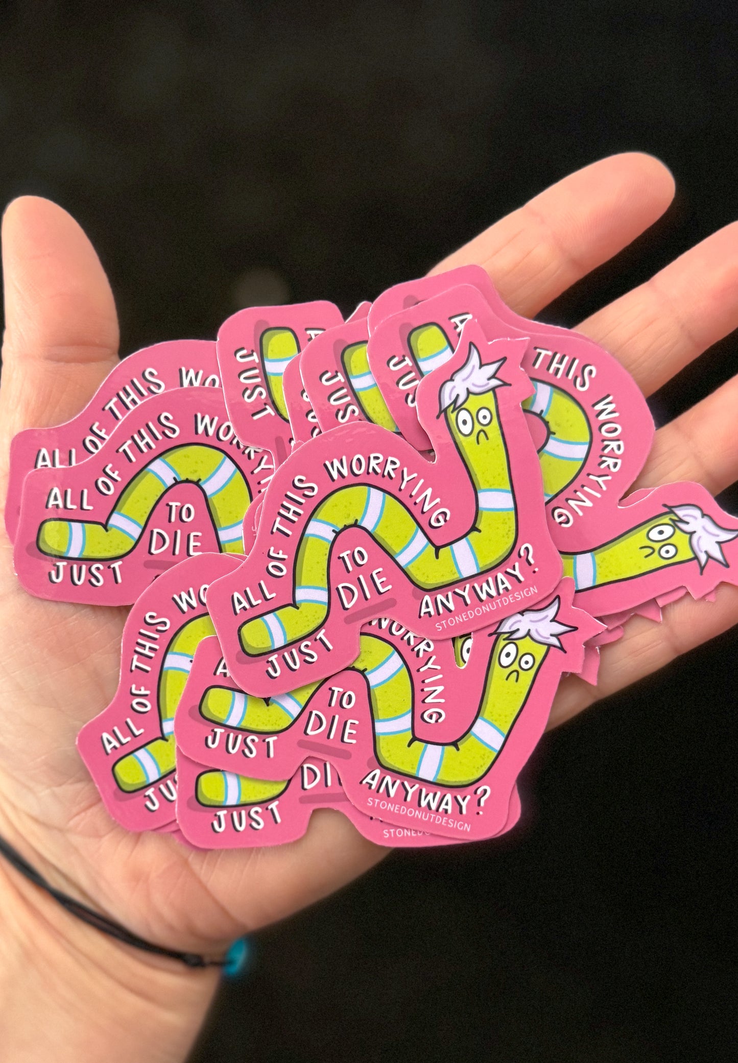 Worry Worm Vinyl Sticker