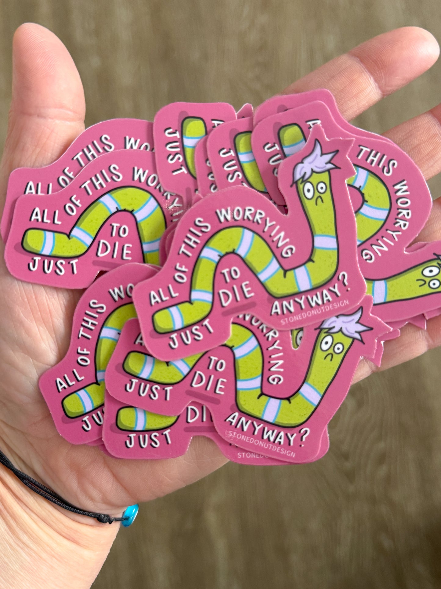 Worry Worm Vinyl Sticker