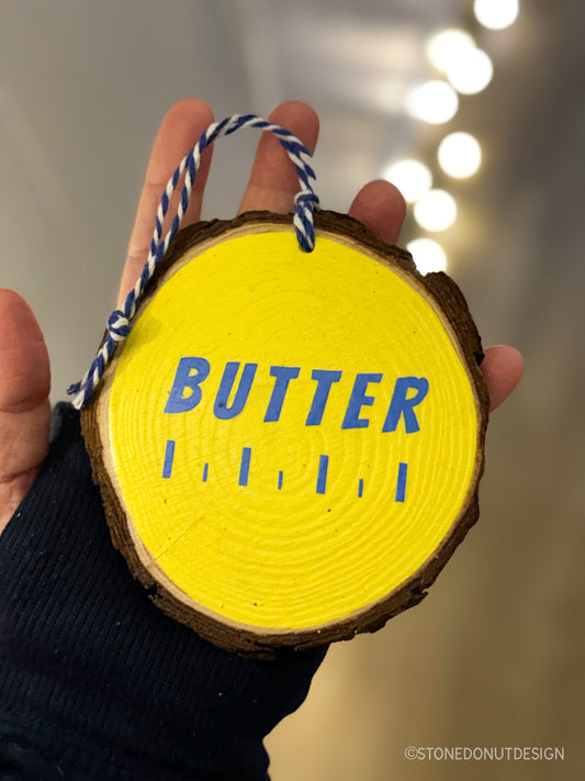 Butter Wood Slice Ornament