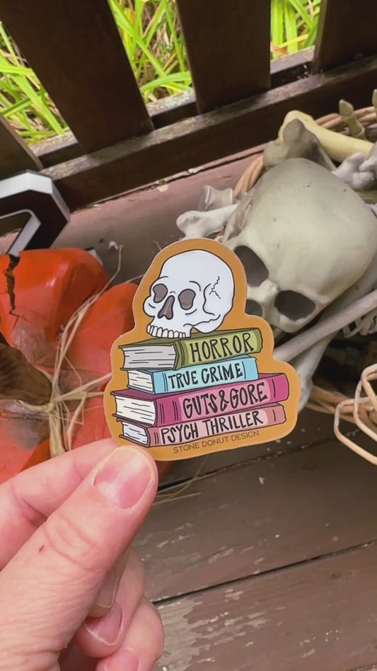 Horror Stack Spooky Book Vinyl Sticker