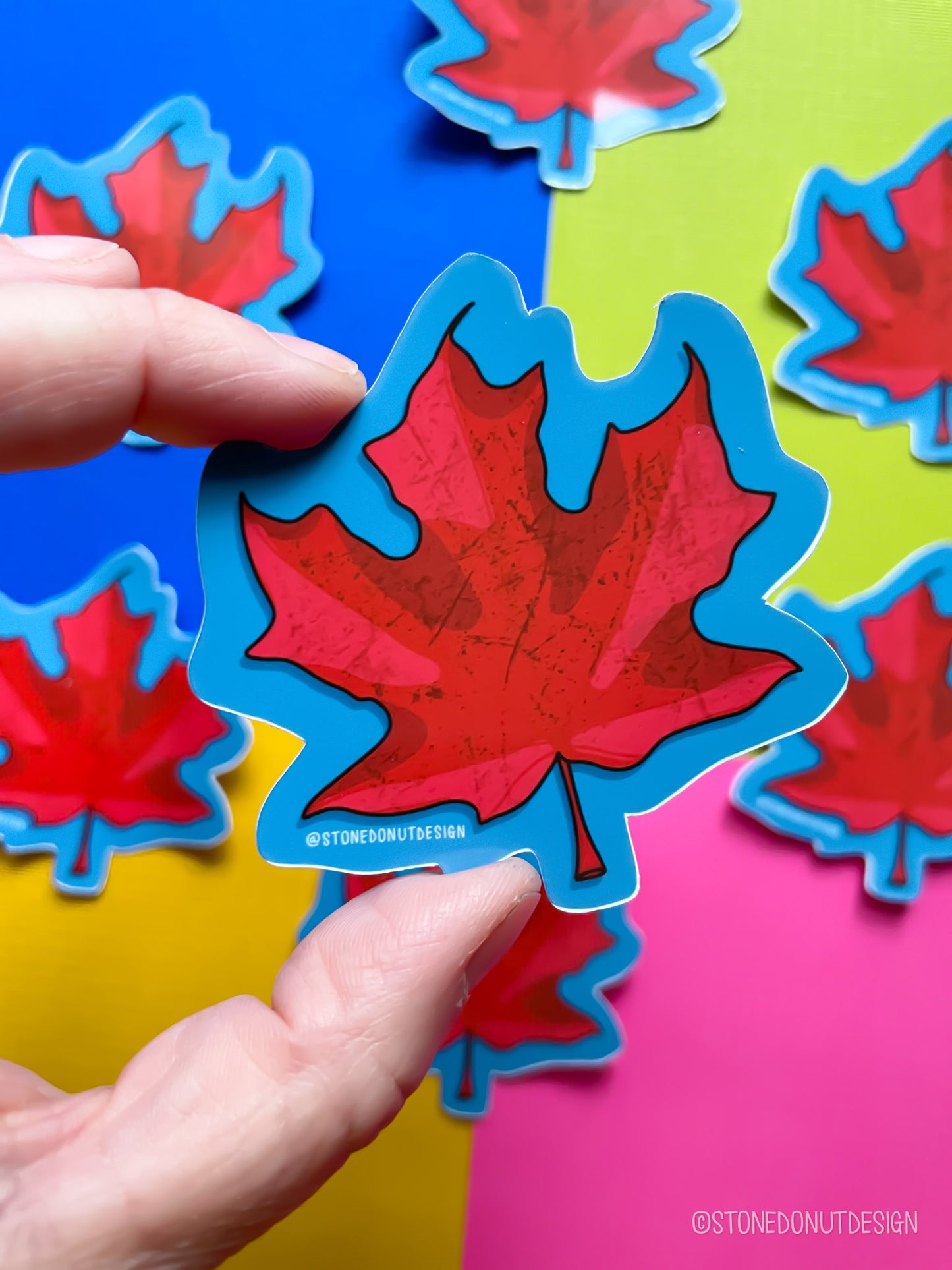 Red Maple Leaf Vinyl Sticker