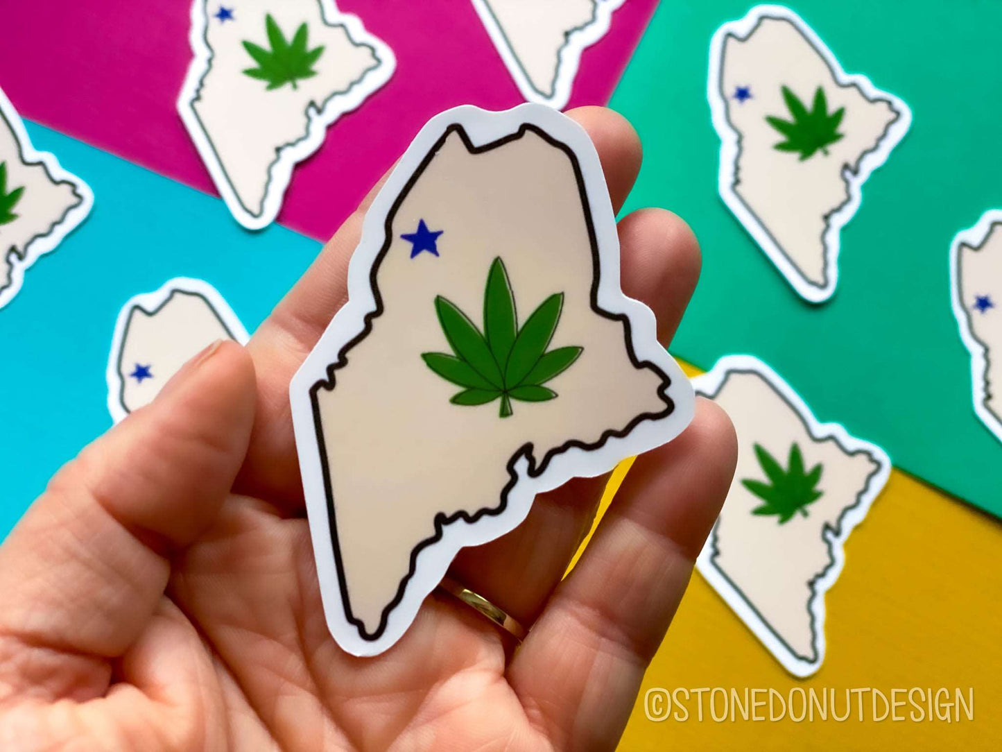1901 Maine Cannabis Flag Sticker