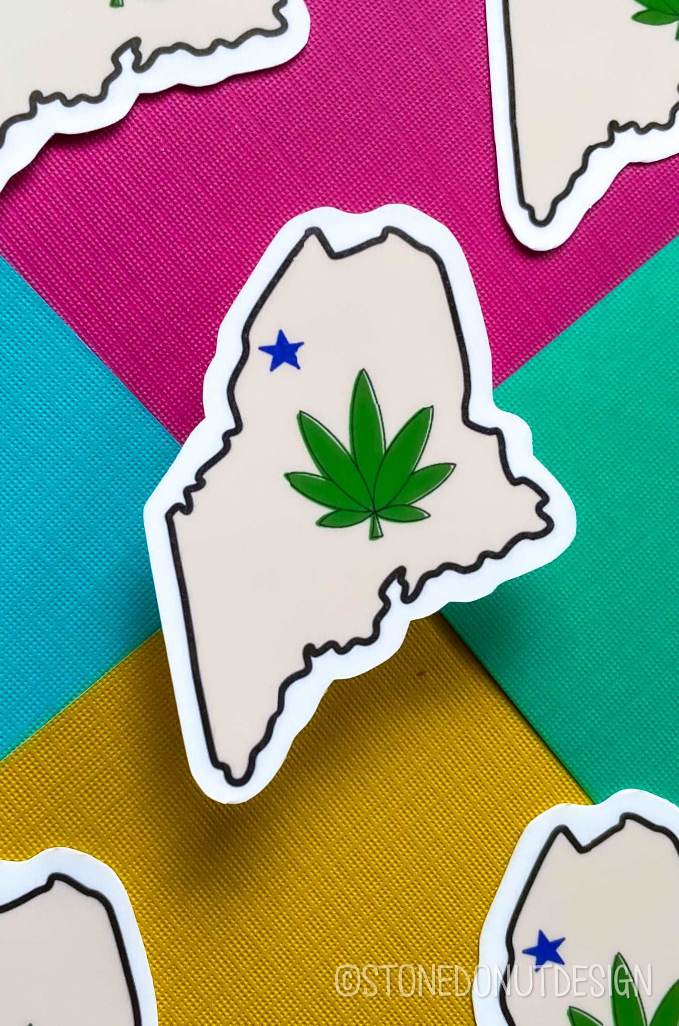 1901 Maine Cannabis Flag Sticker
