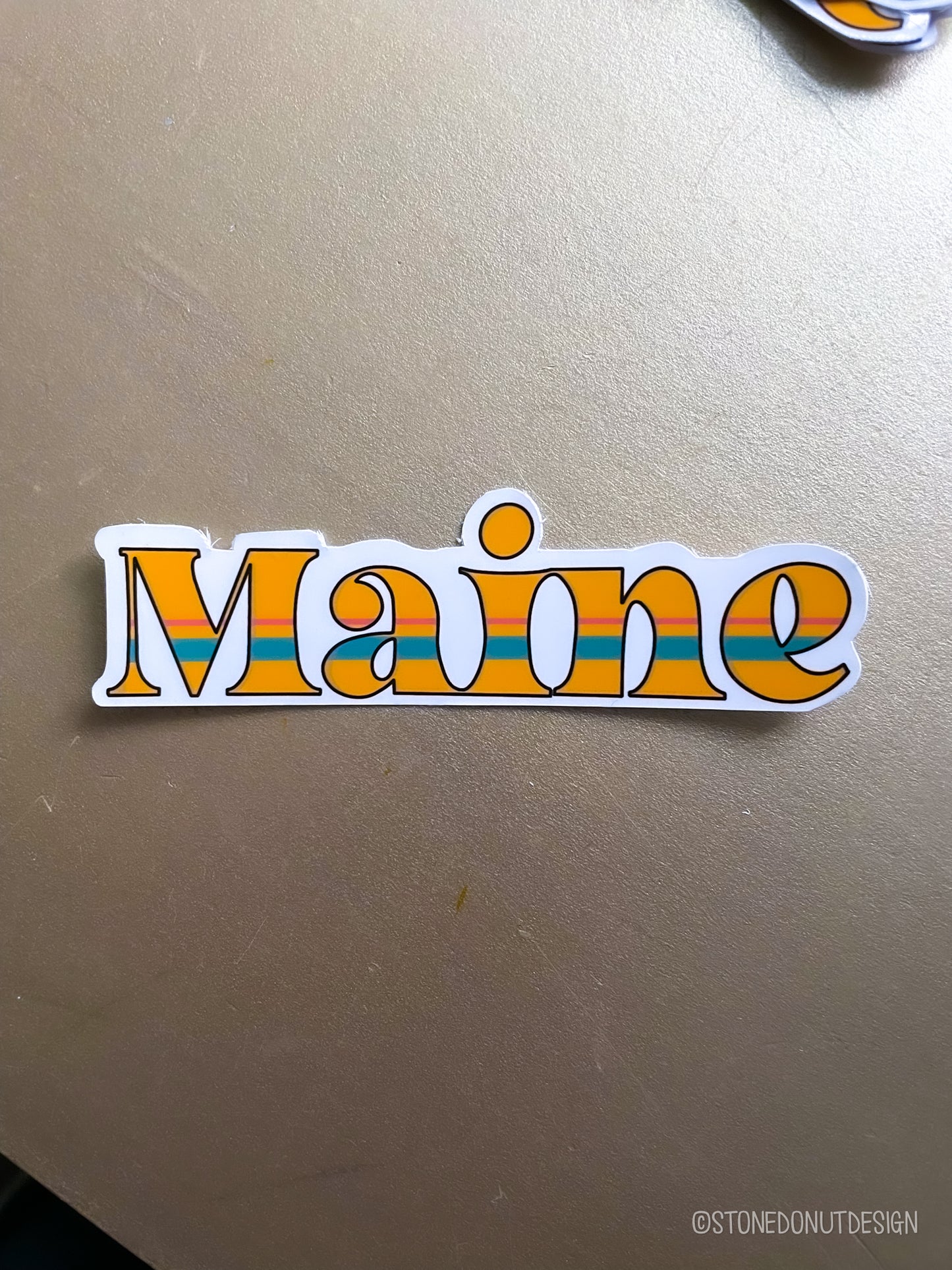 Retro 80's Maine Vinyl Sticker