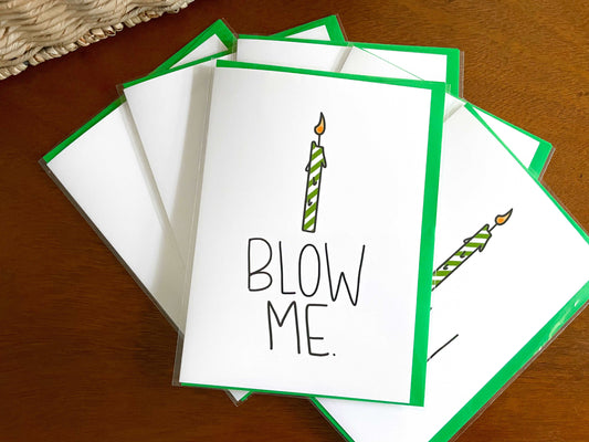 Blow Me Rude Birthday Card by StoneDonut Design