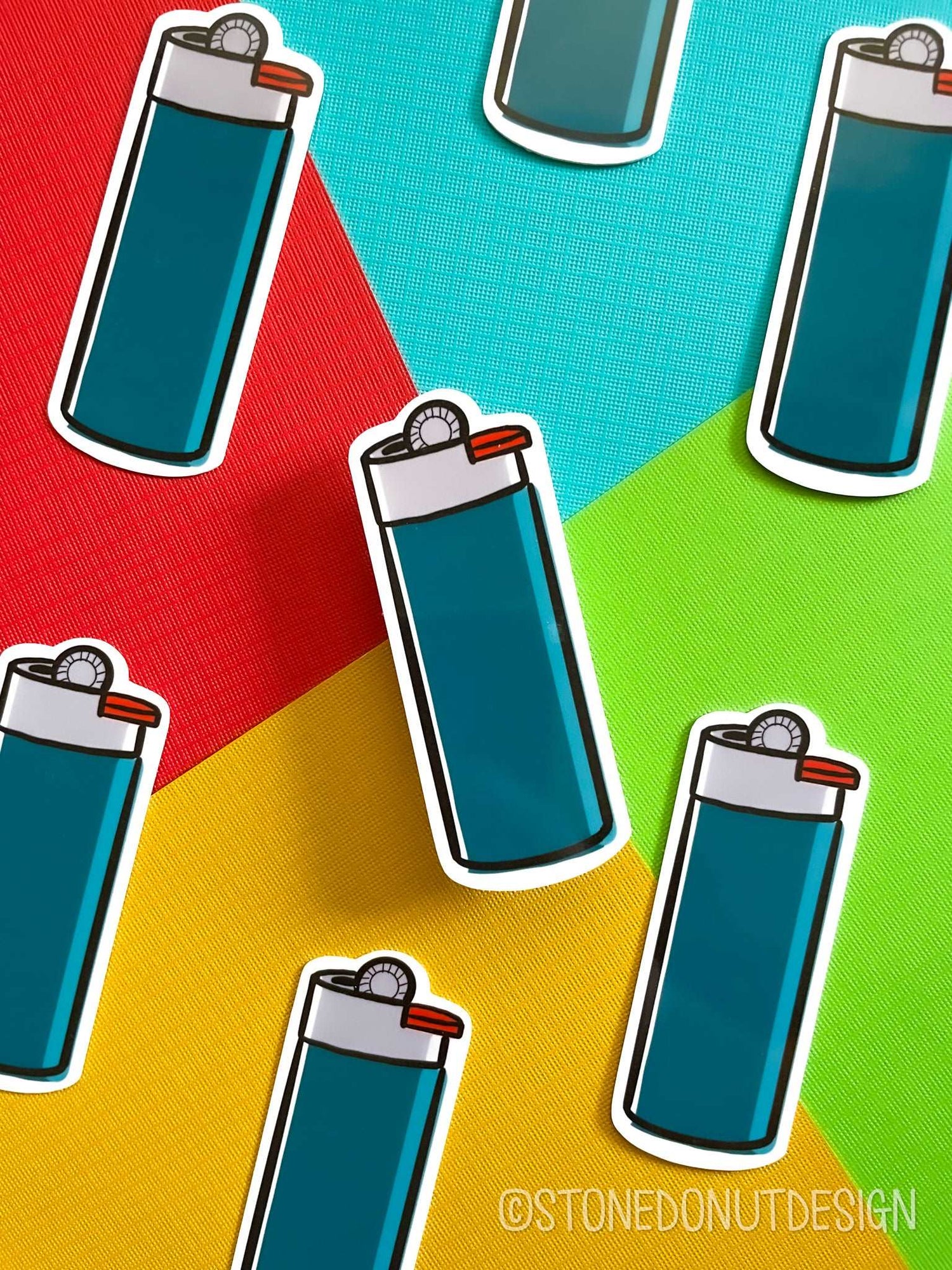 Blue Lighter Vinyl Sticker