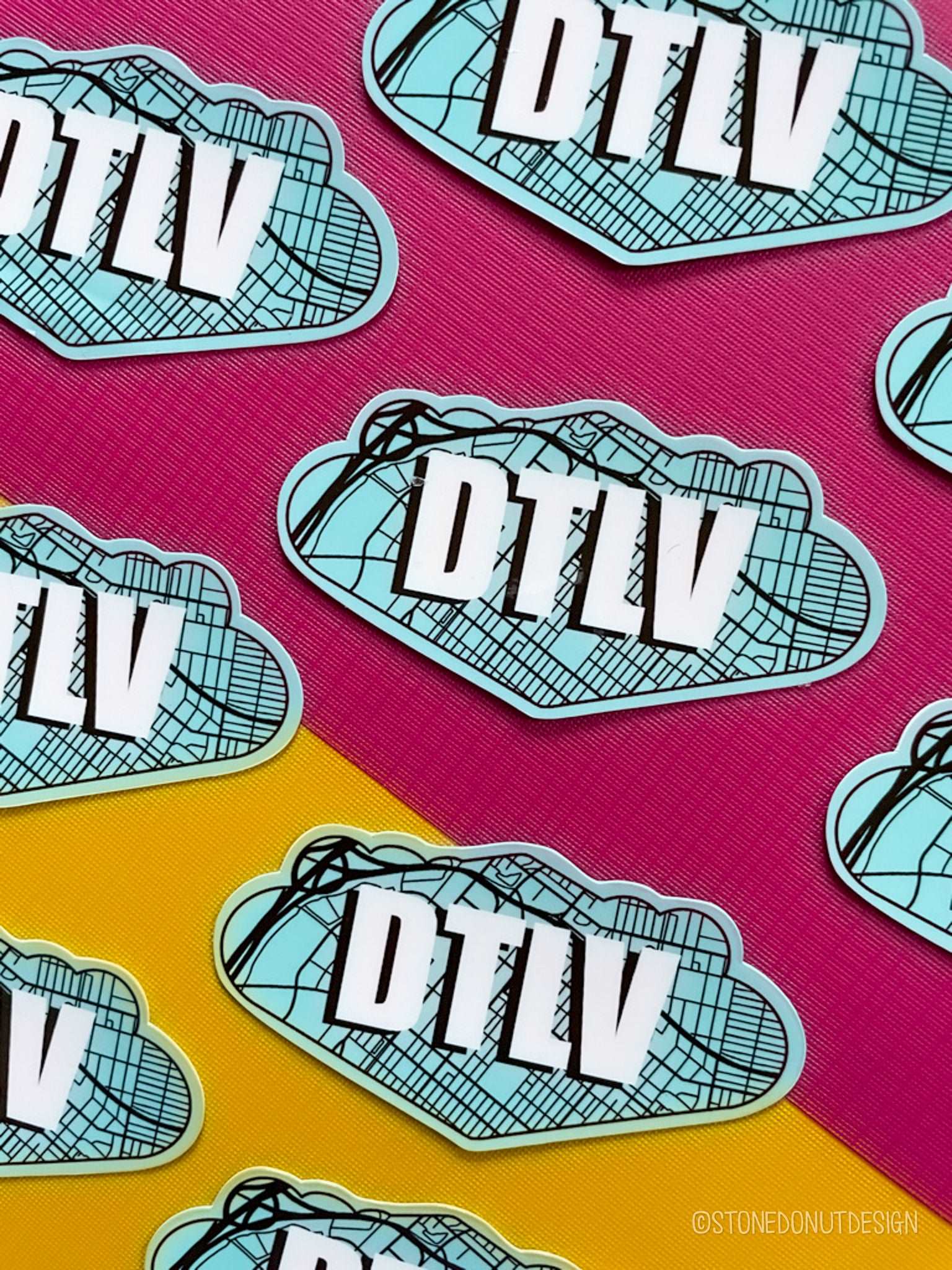DTLV Map (Downtown Las Vegas) Vinyl Sticker