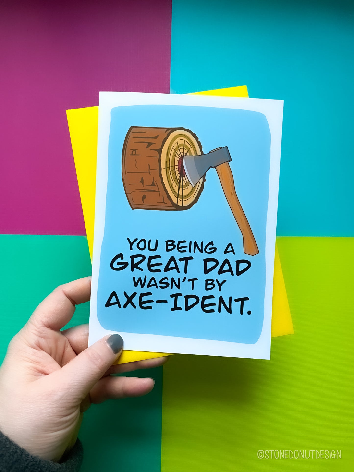 Axe Throwing Lumberjack Father's Day Card by StoneDonut Design