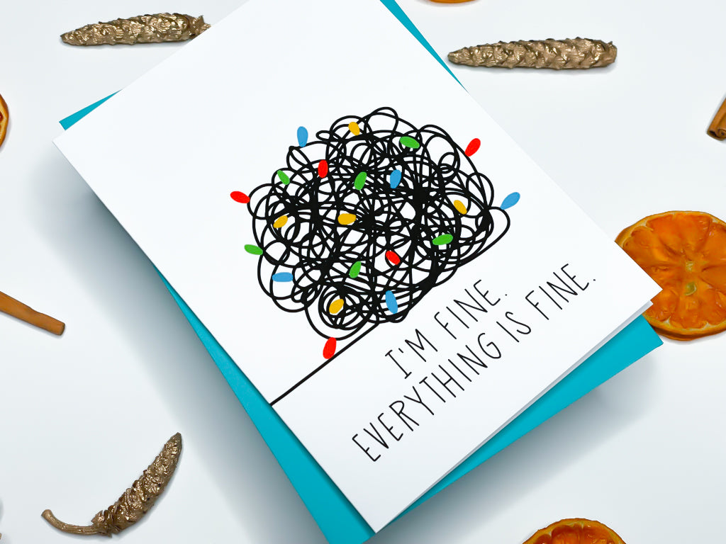Everything is Fine Stressed Holiday Card