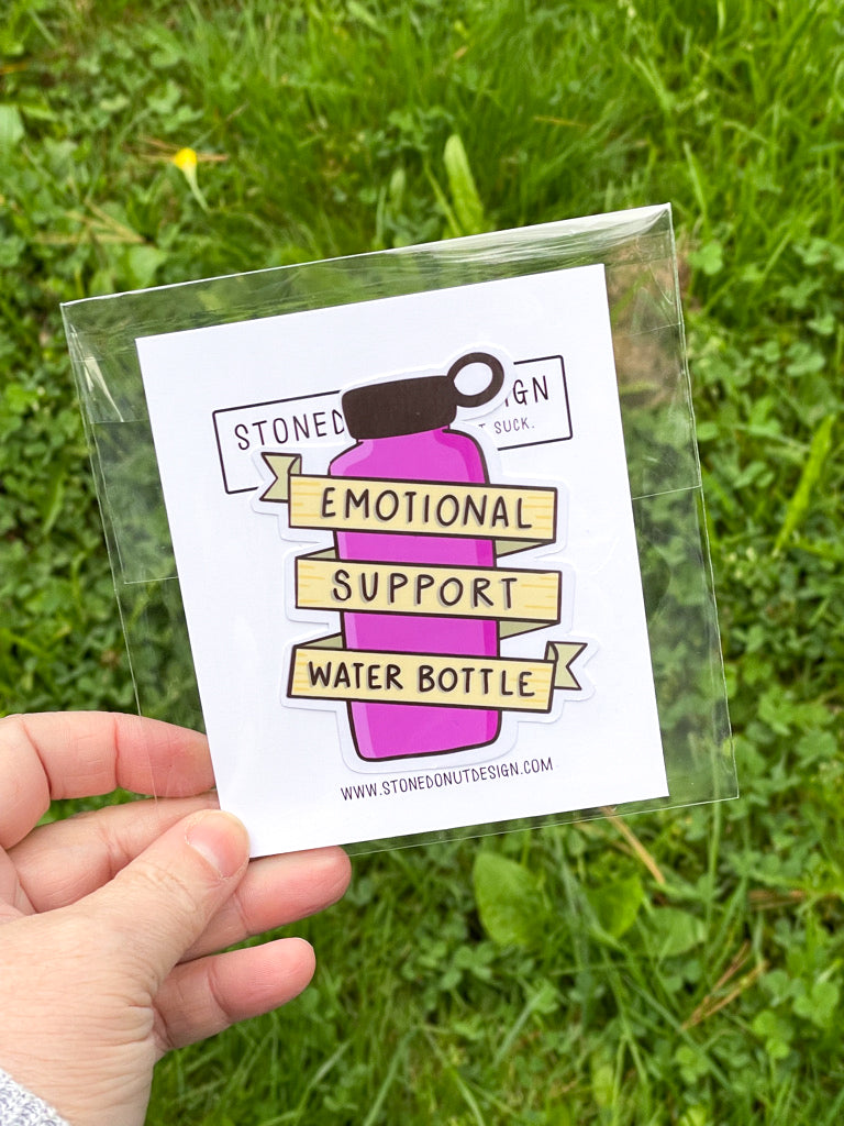 Emotional Support Water Bottle Vinyl Sticker