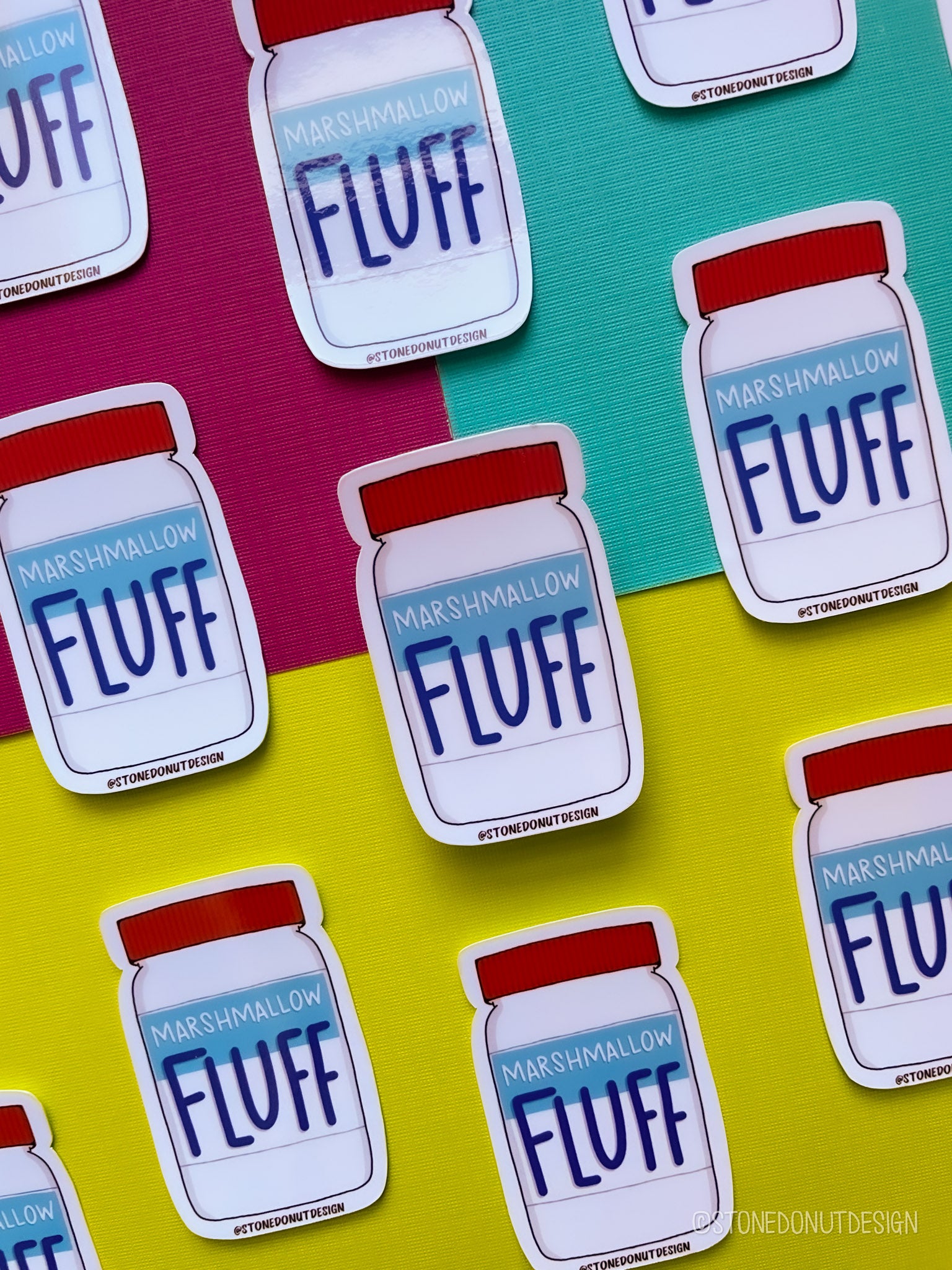 Fluff Jar Vinyl Sticker – Stone Donut Design